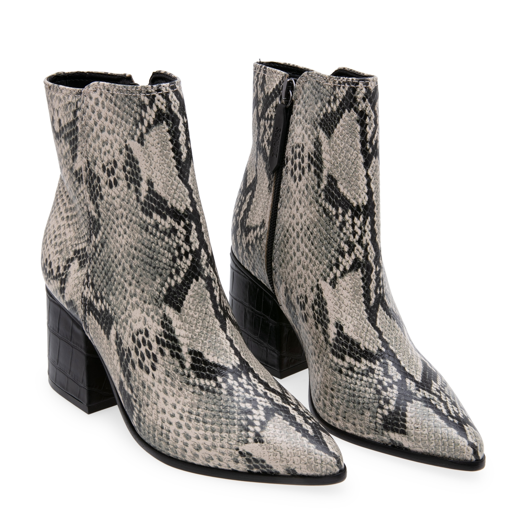 

Snake-skin leather boots, Multi-coloured