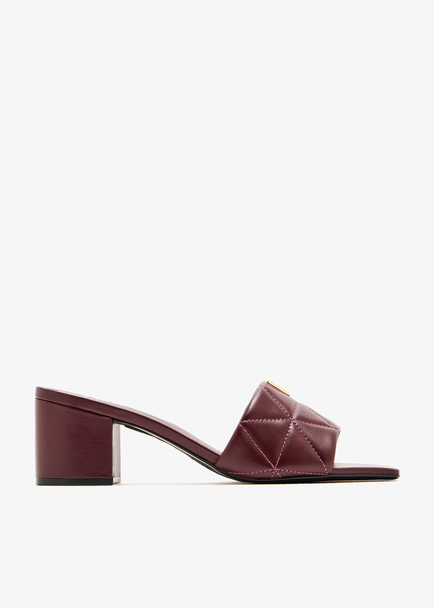

Quilted slide sandals, Burgundy