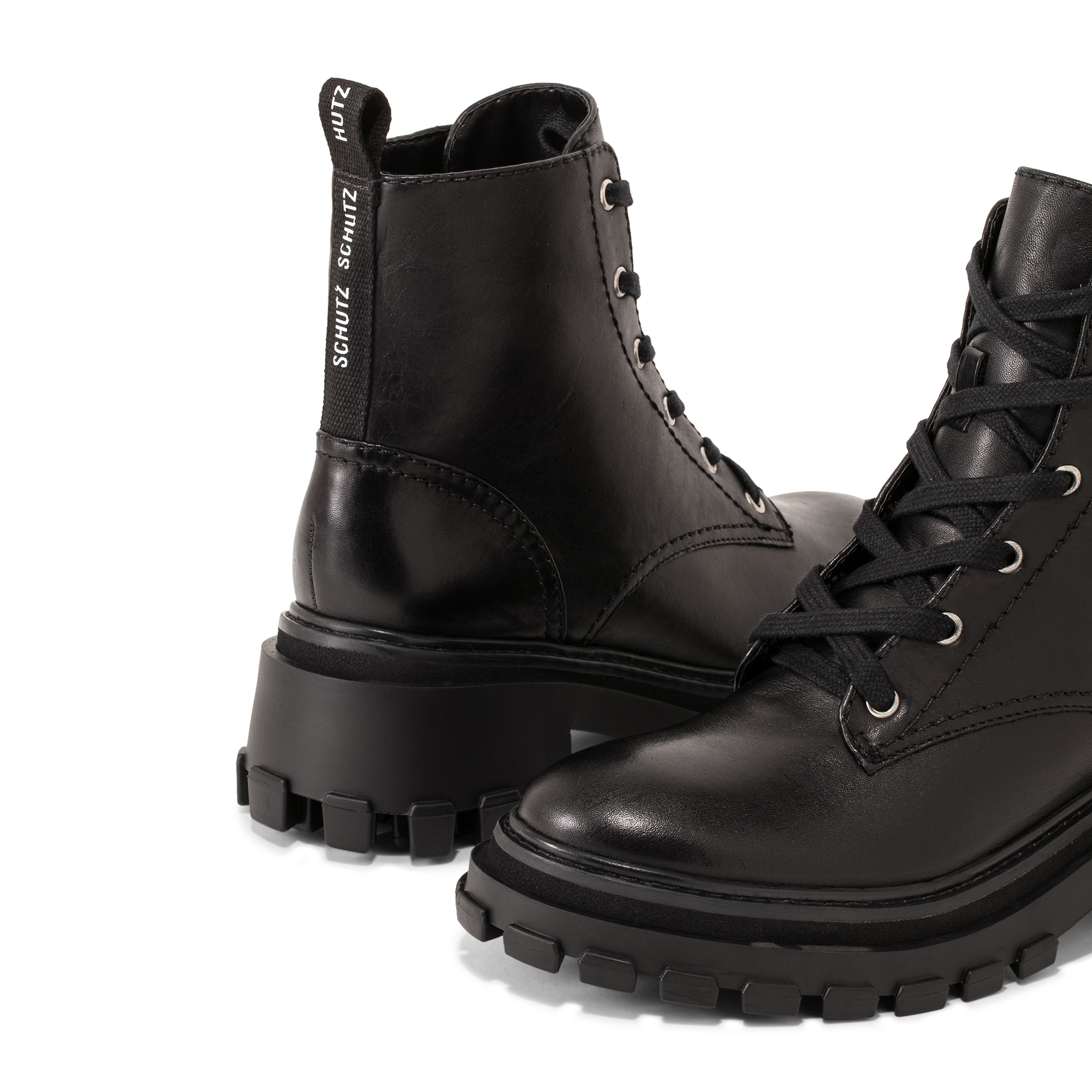 

Leather combat boots, Black