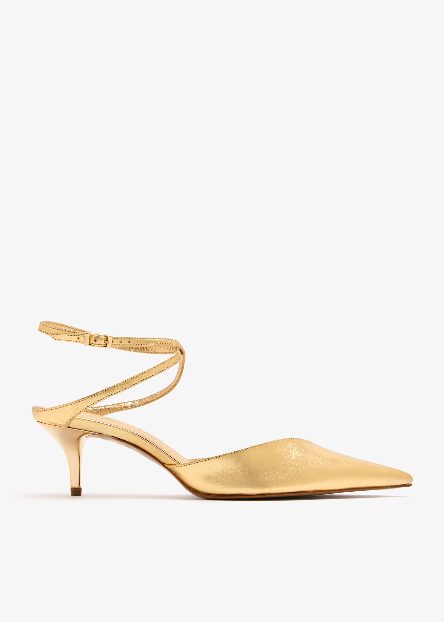 

Metallic leather pumps, Gold