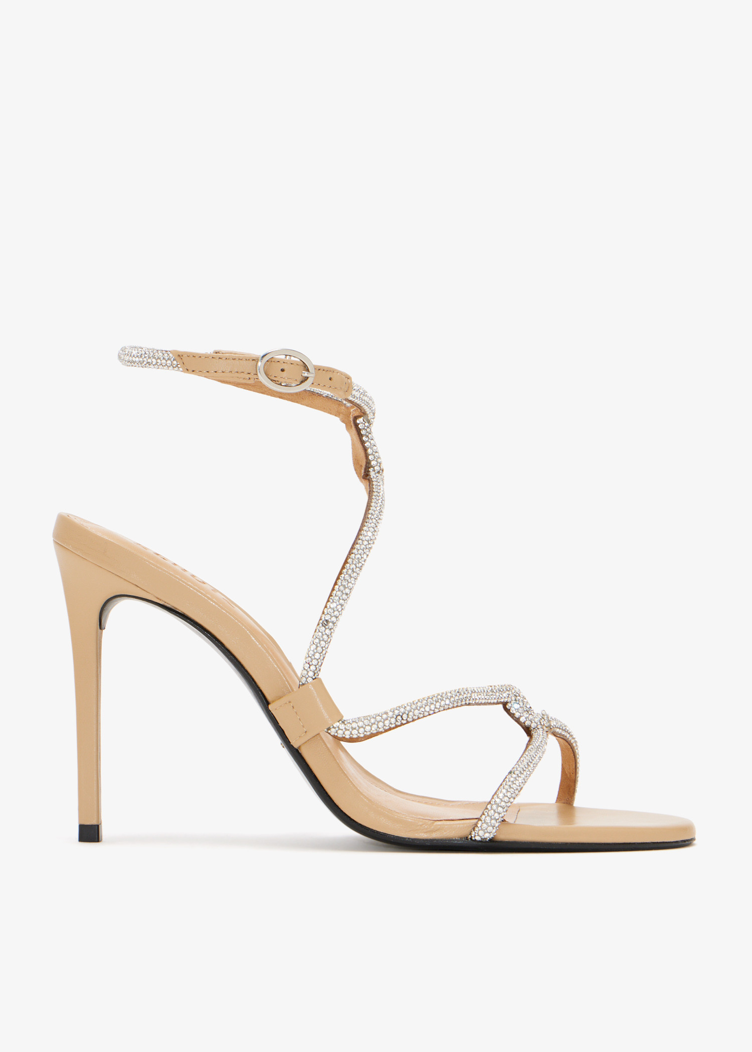 

Crystal-embellished sandals, Beige