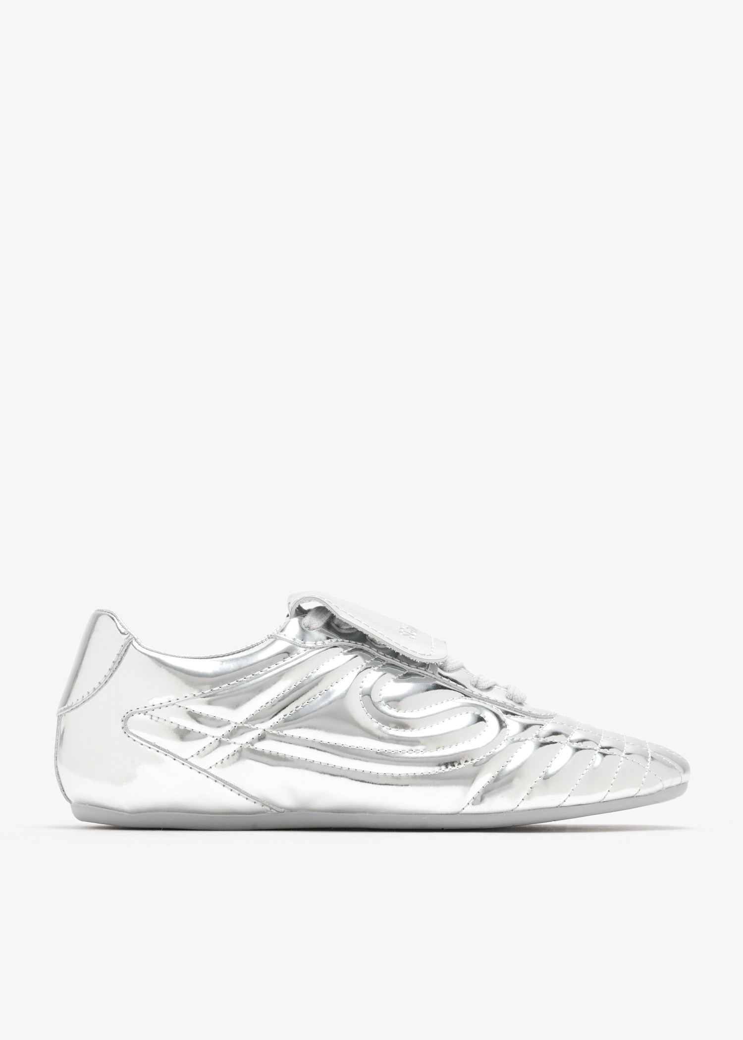 

Metallic leather sneakers, Silver
