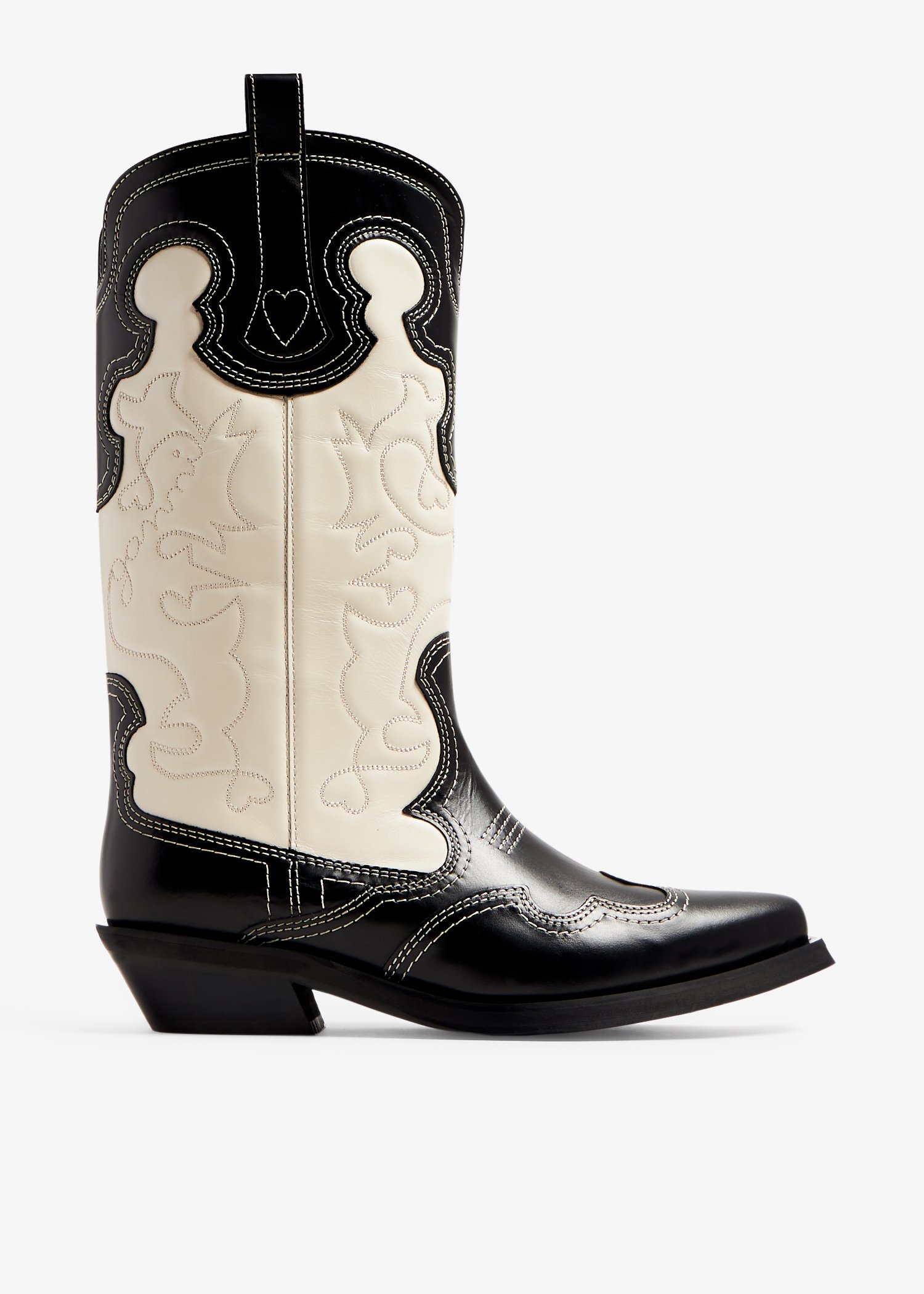 

Embroidered Western boots, Black