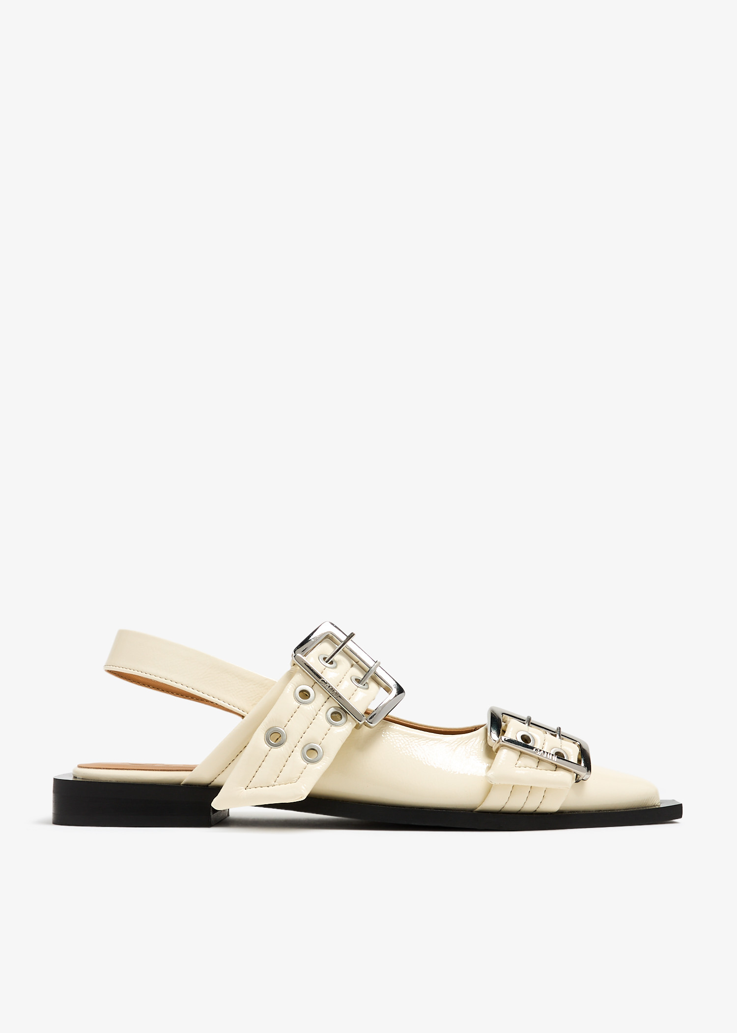 

Buckle ballerinas, White