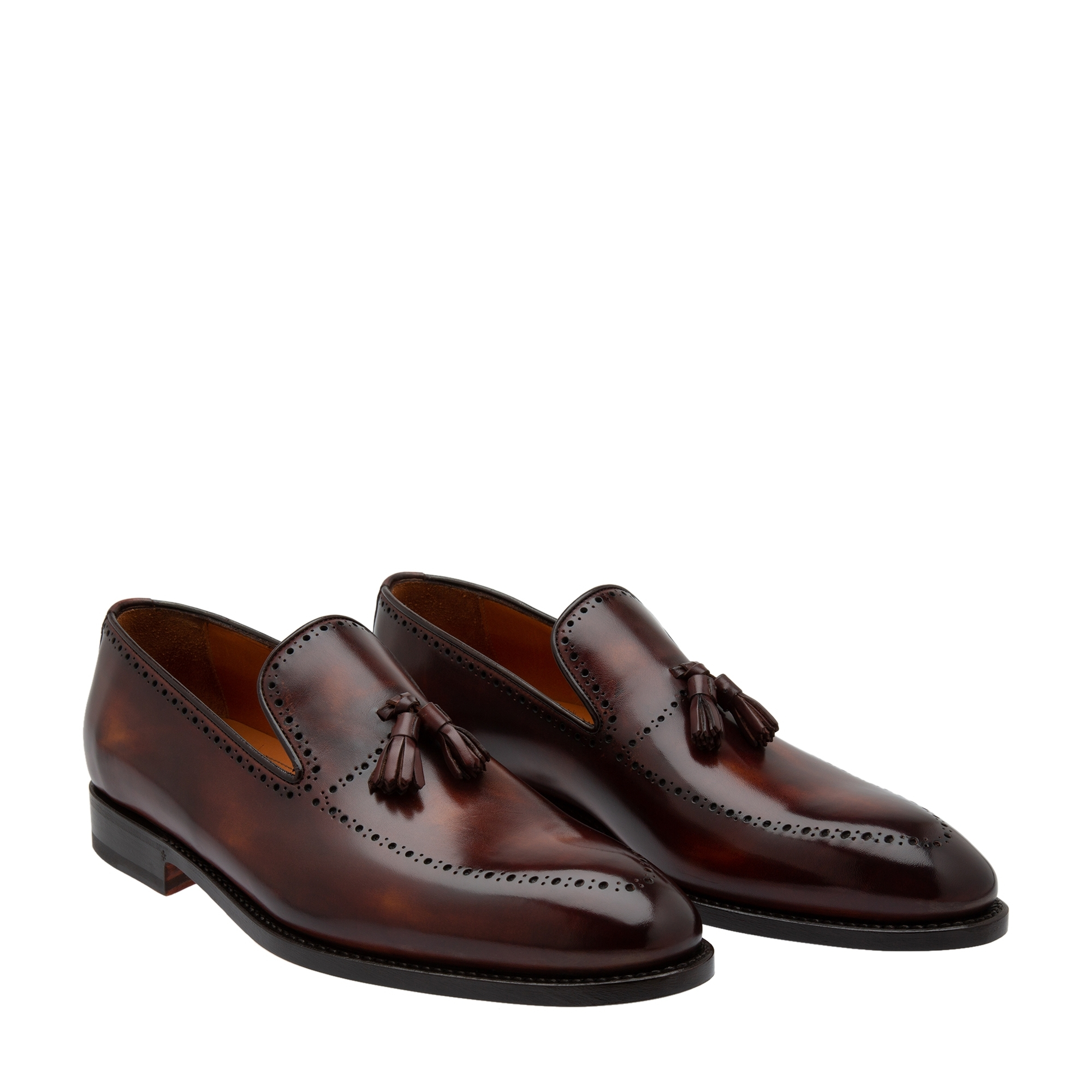 

Tassel-embellished leather loafers, Brown