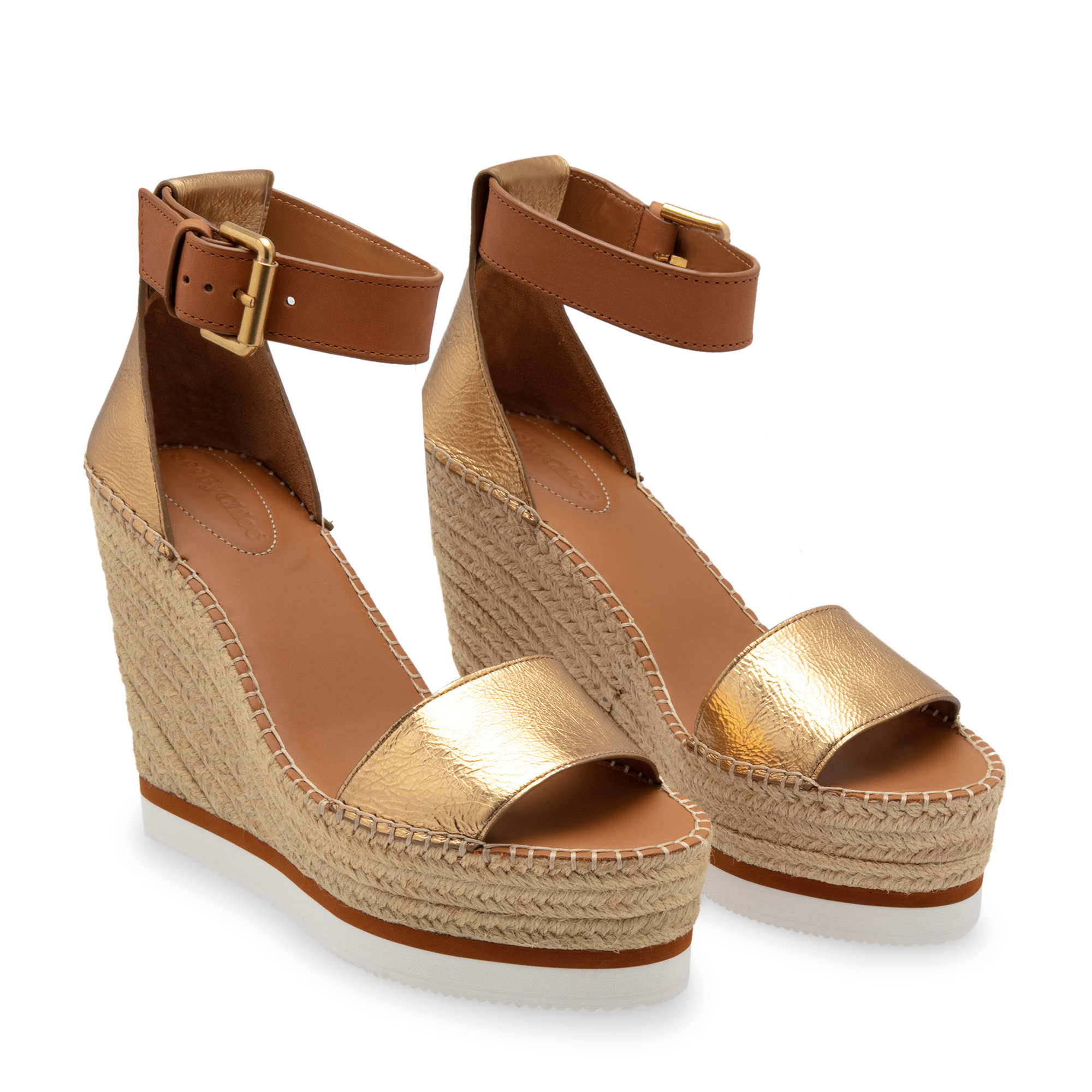 

Glyn wedge espadrille sandals, Gold