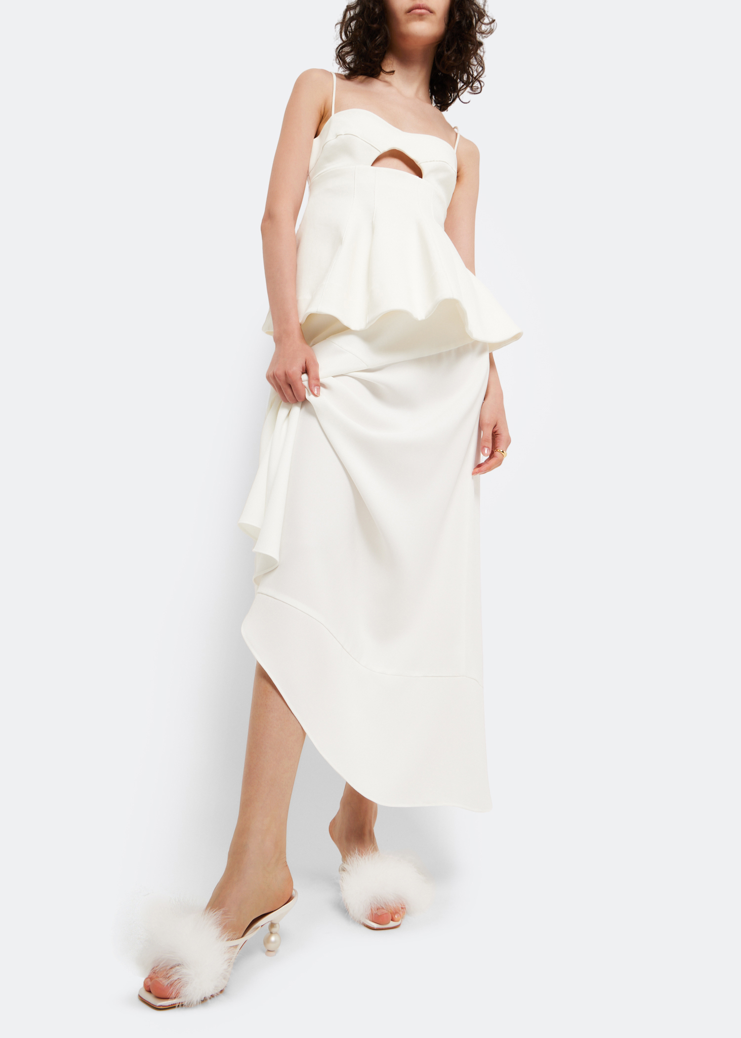

Delicia mid mules, White