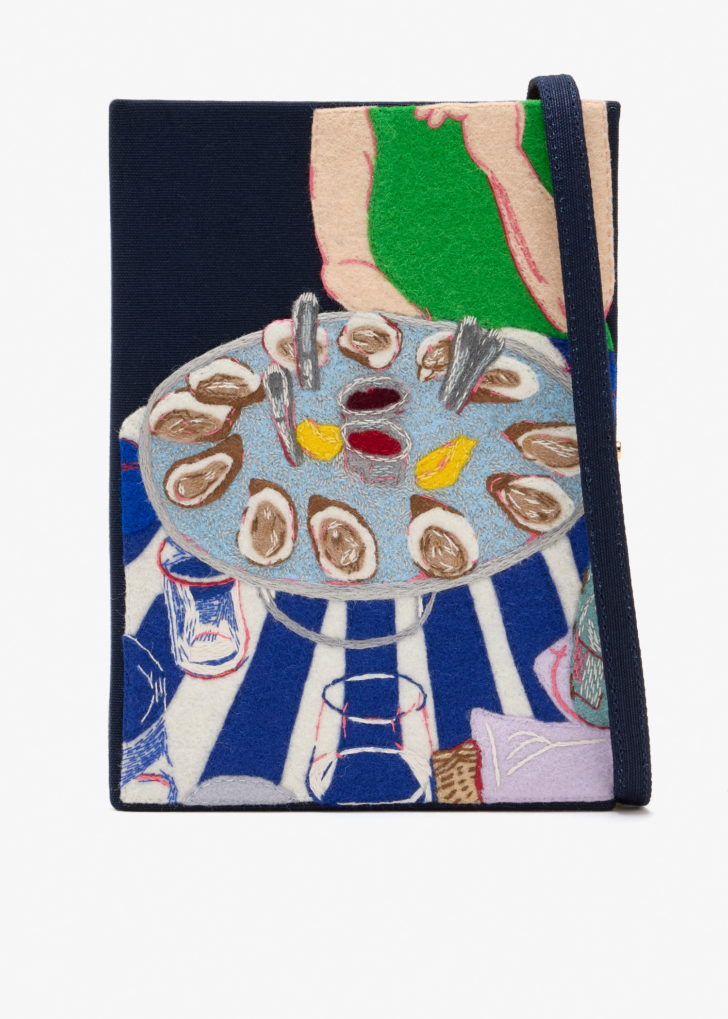 

Oysters in Miami book clutch, Multicolored