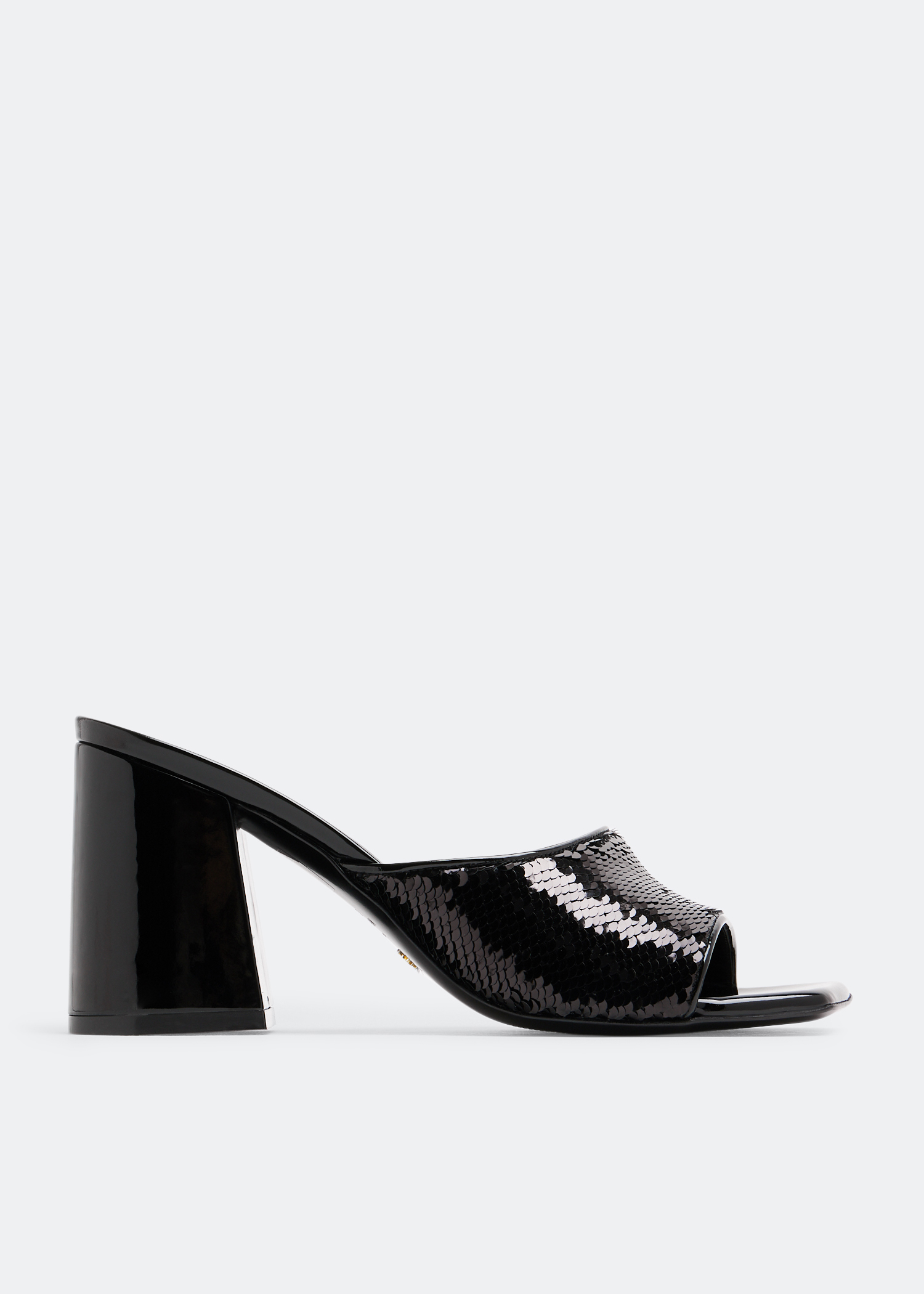 

Tia 85 flareblock mules, Black