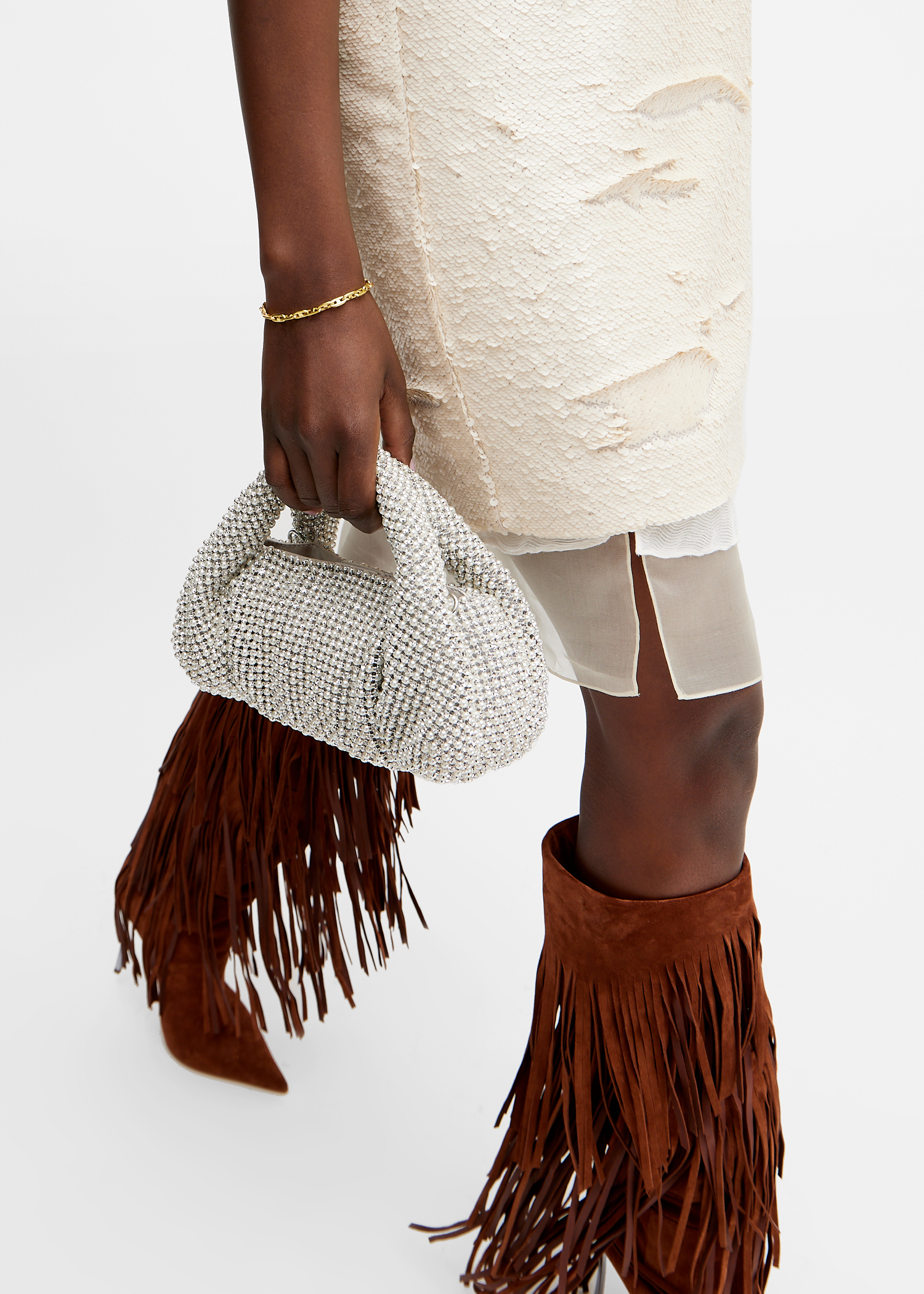 

The Moda Pearl mini tote bag, Metallic