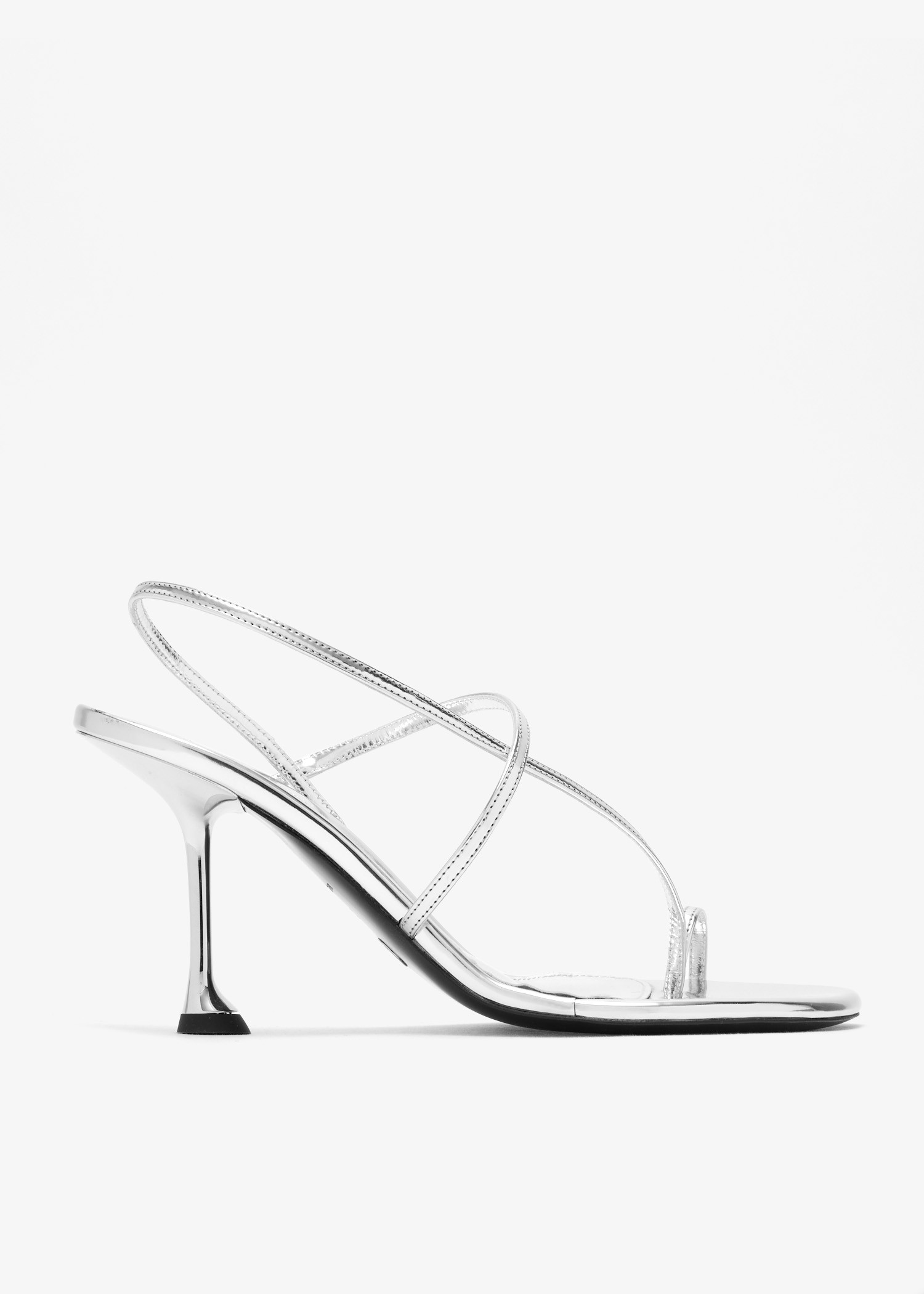 

Tee slingback sandals, Silver