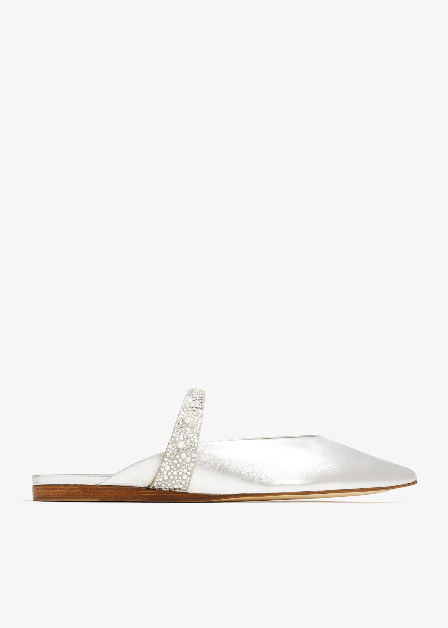 

Royale Pearl flat mules, Silver