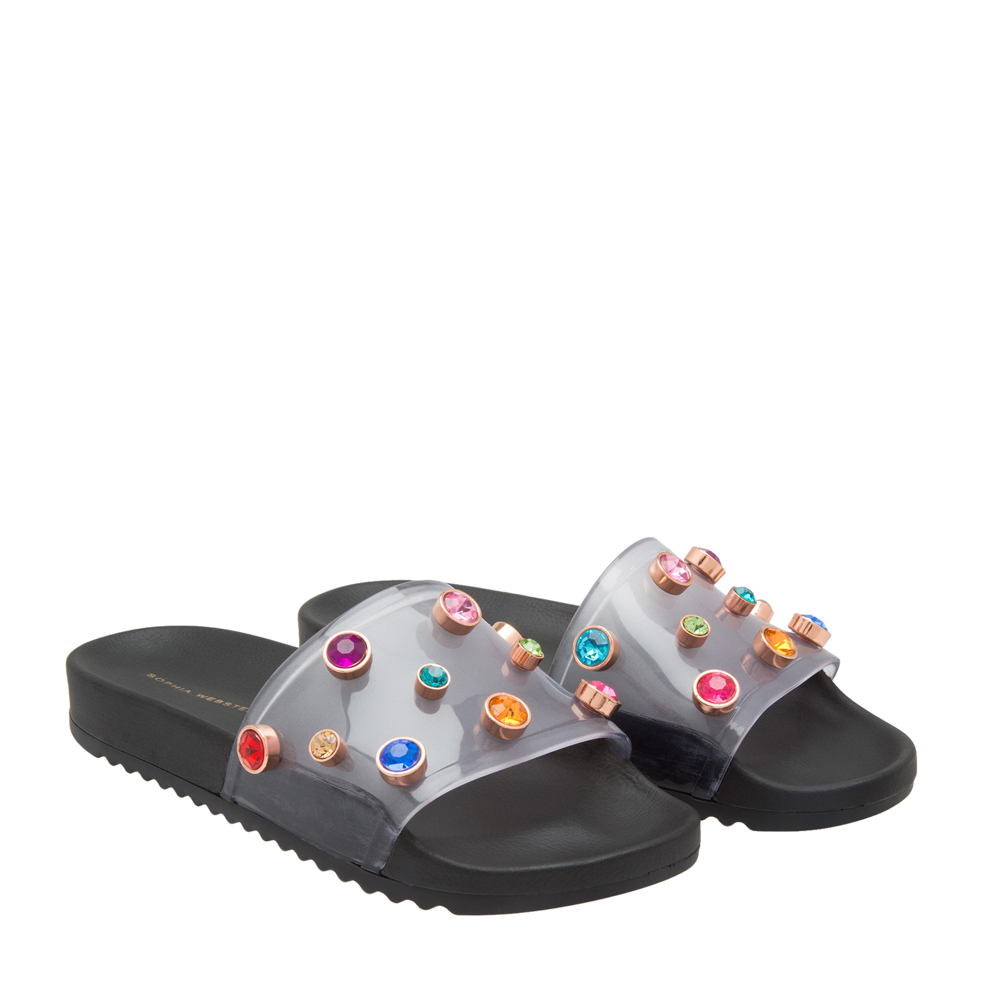 

Dina rubber slides, Black