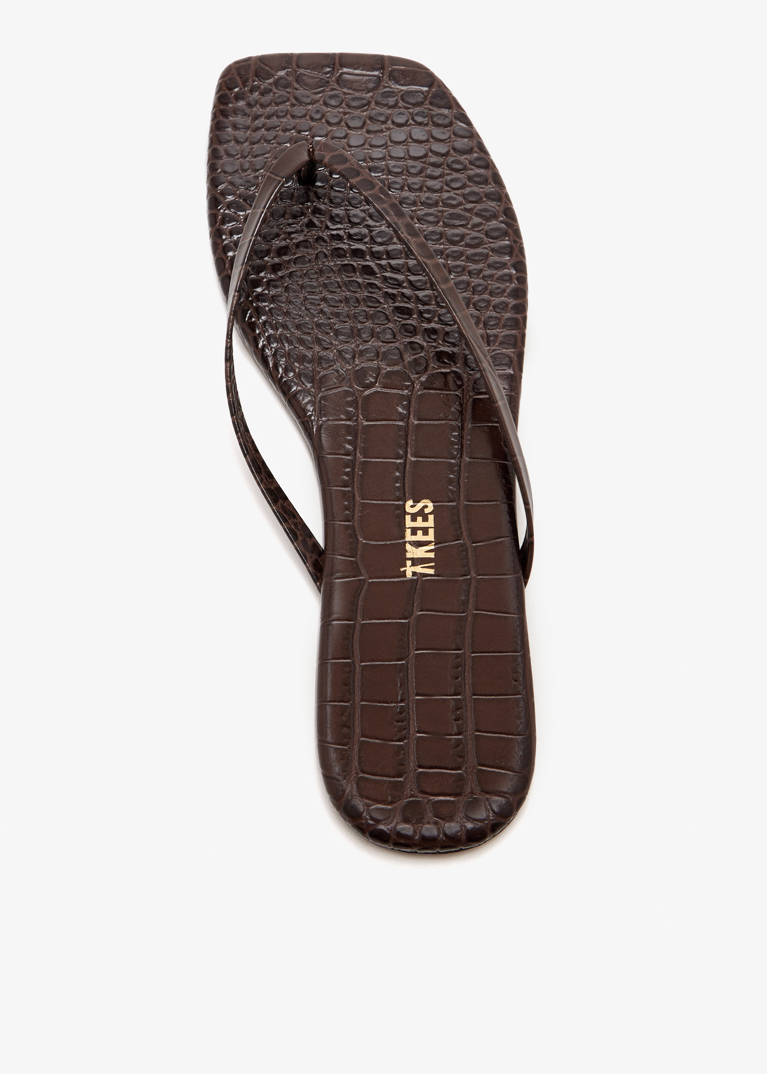 

Lily Croc Carob flip flops, Brown