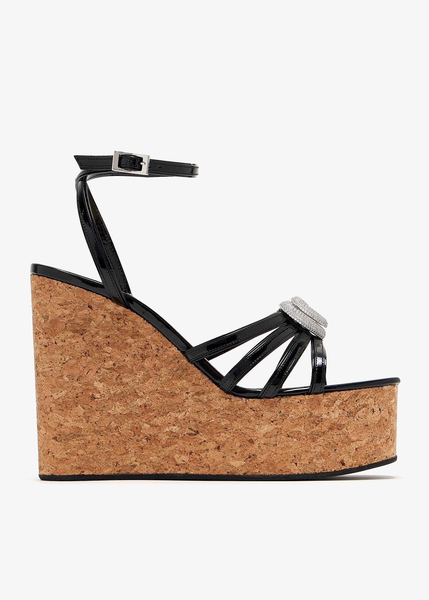 

Double Heart wedge sandals, Black