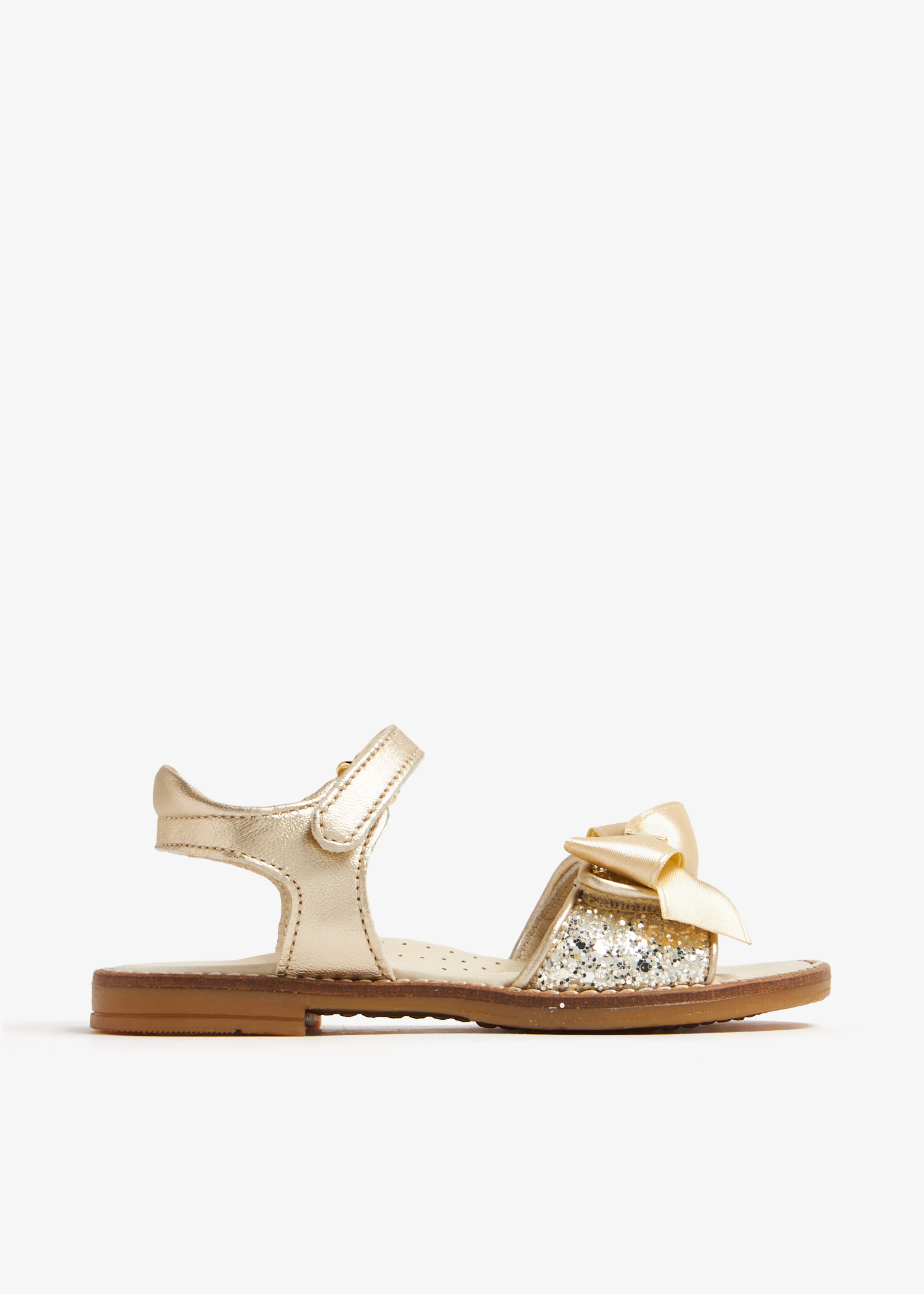 

Bow sandals, Gold