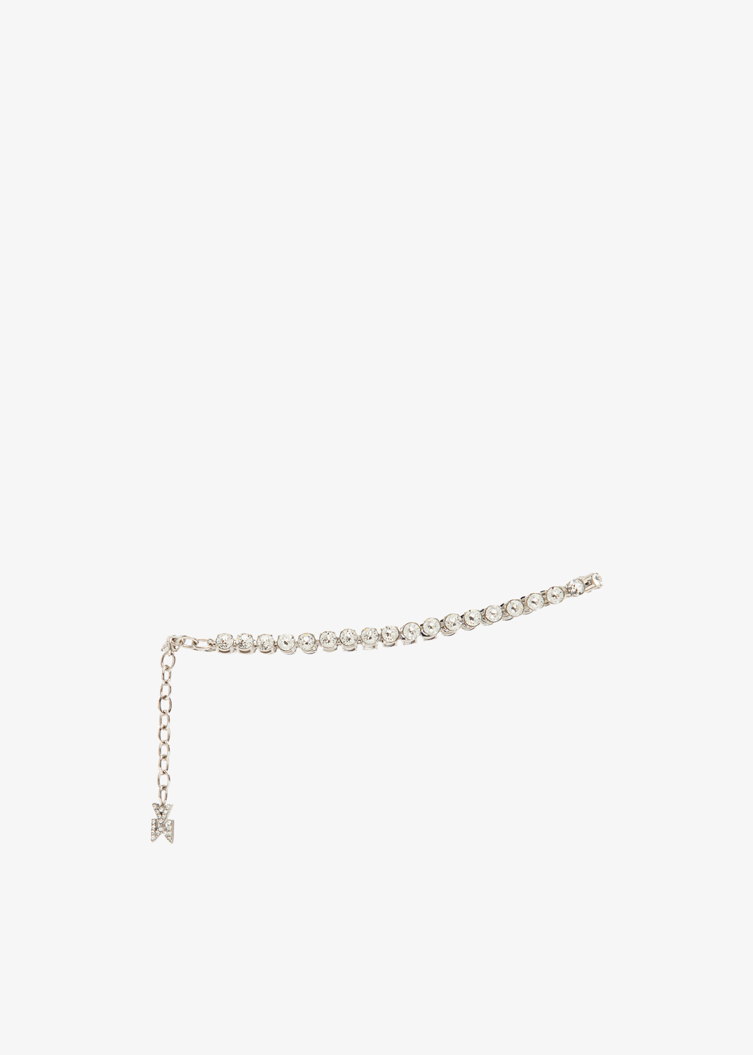 

Crystal-embellished tennis anklet, White