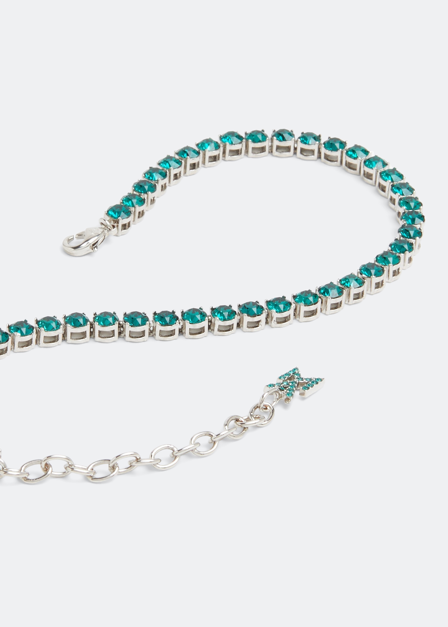 

Crystal-embellished tennis anklet, Green