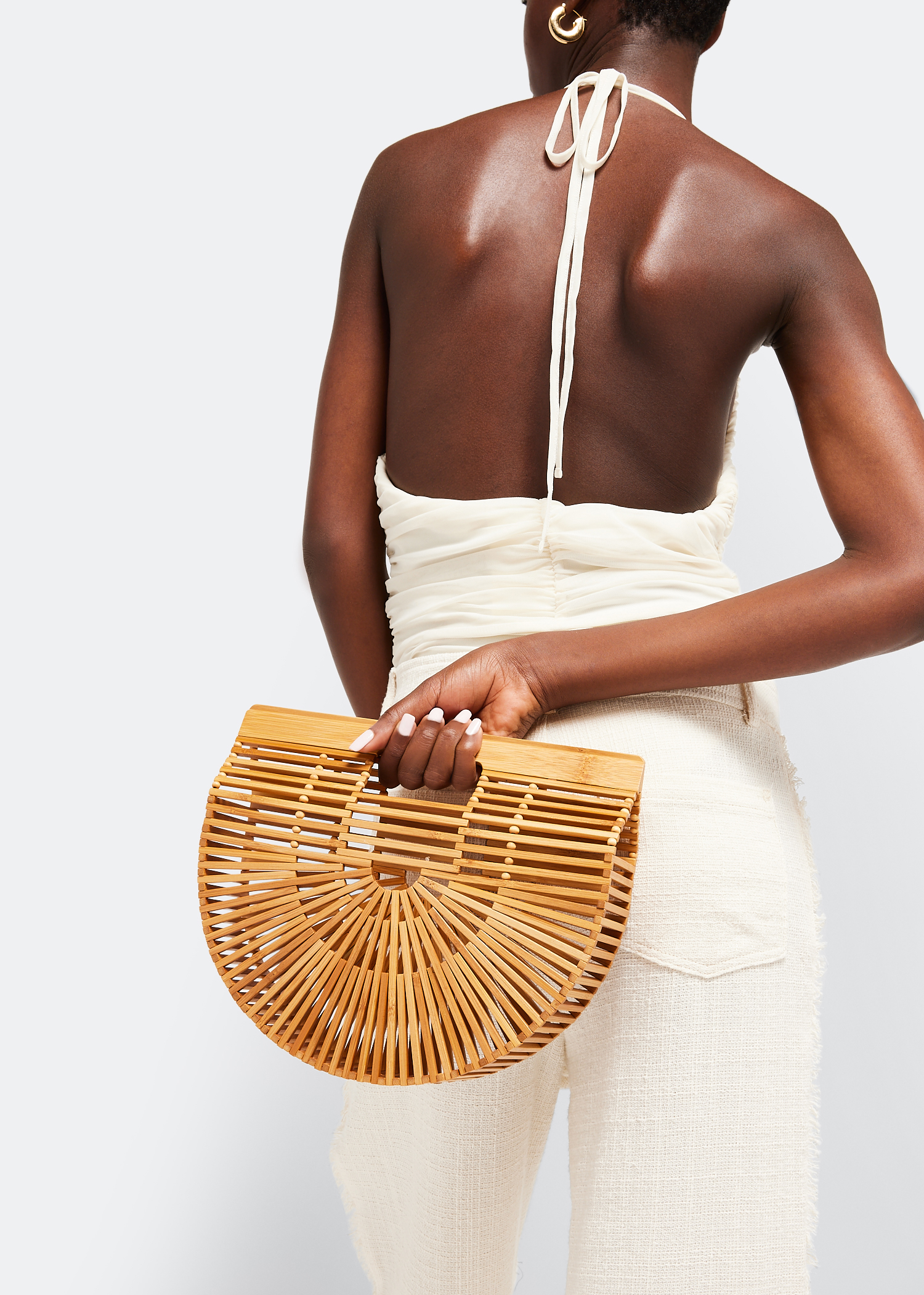 

Ark small top handle bag, Beige