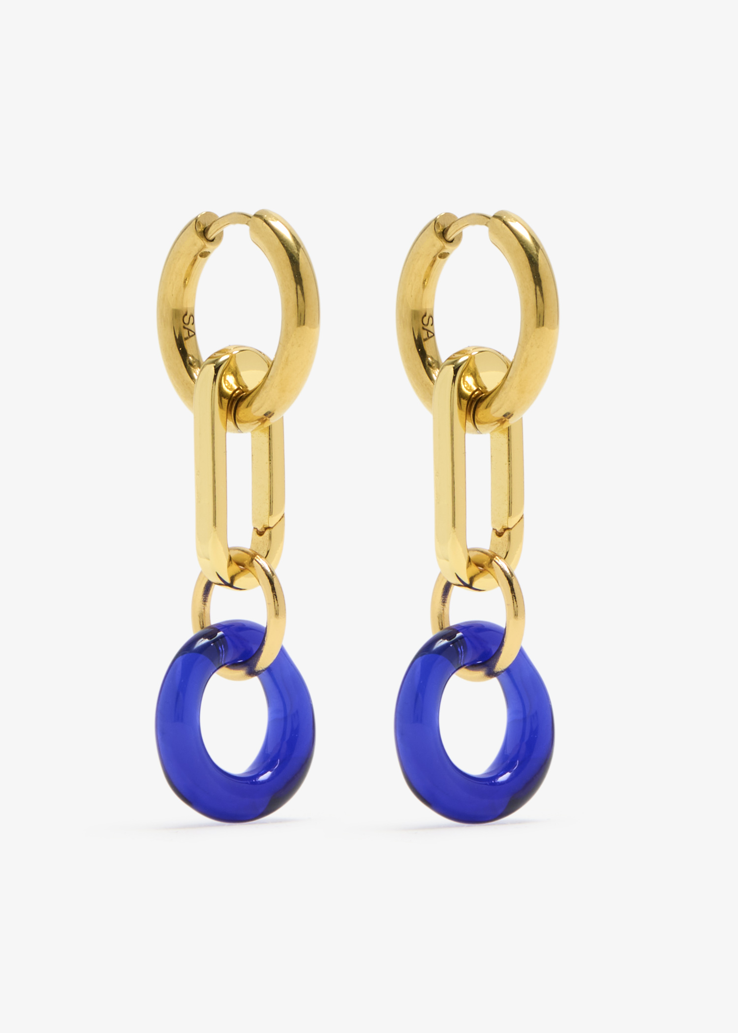 

Toggle Link earrings, Gold