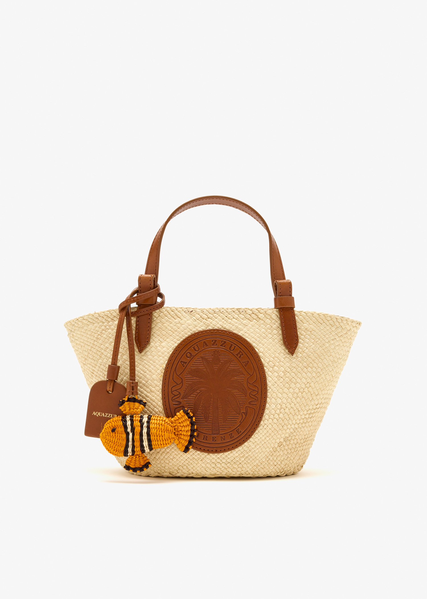 

Tropical mini tote bag, Beige