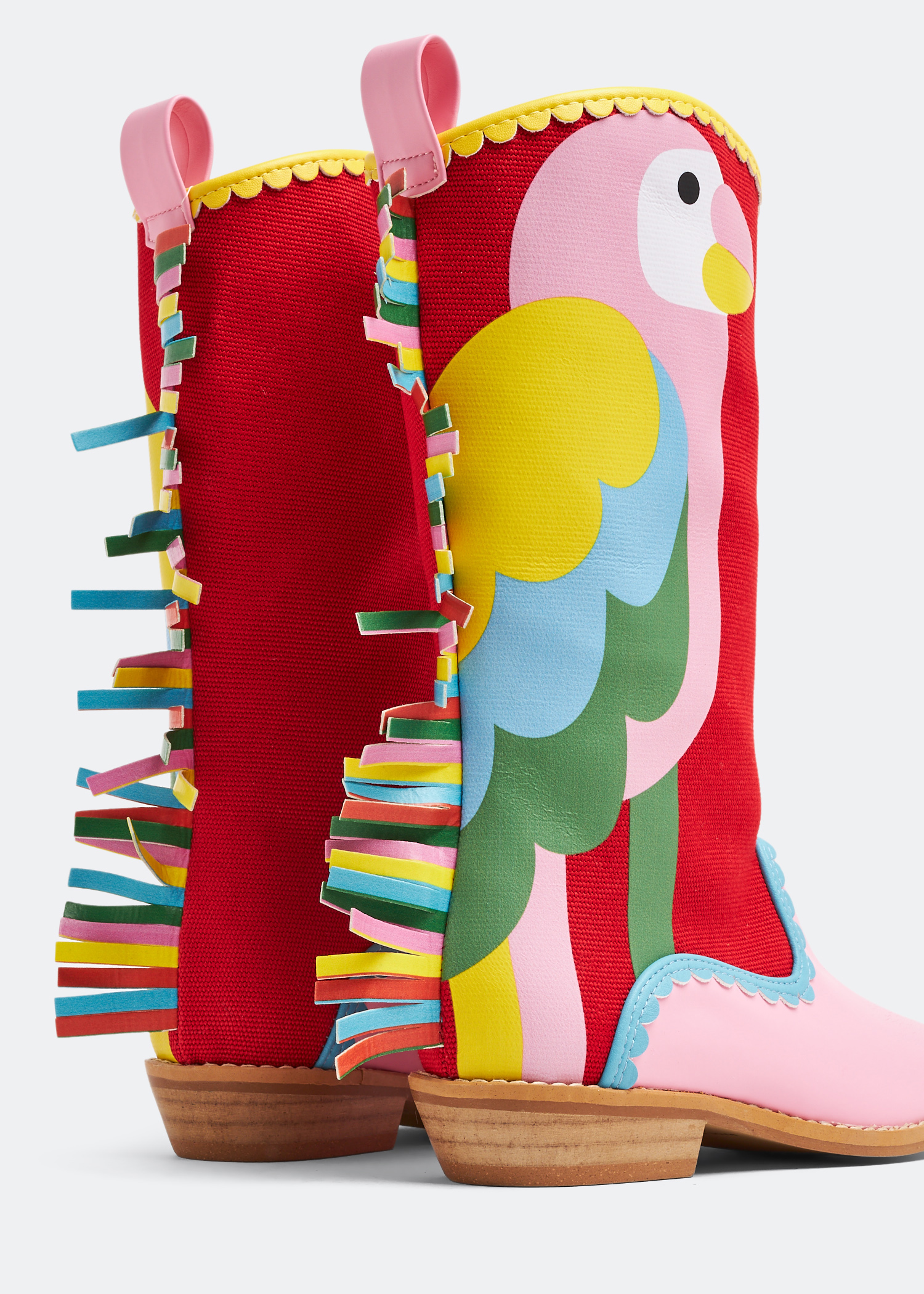 

Bird-print boots, Multicolored