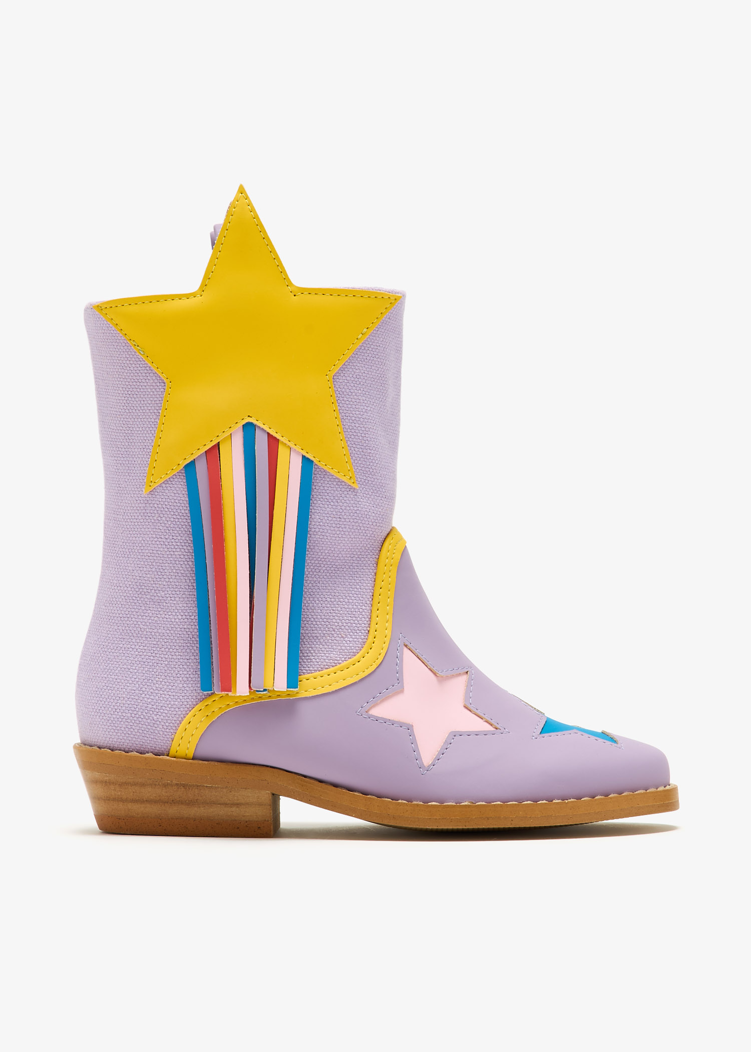 

Star pattern western boots, Purple