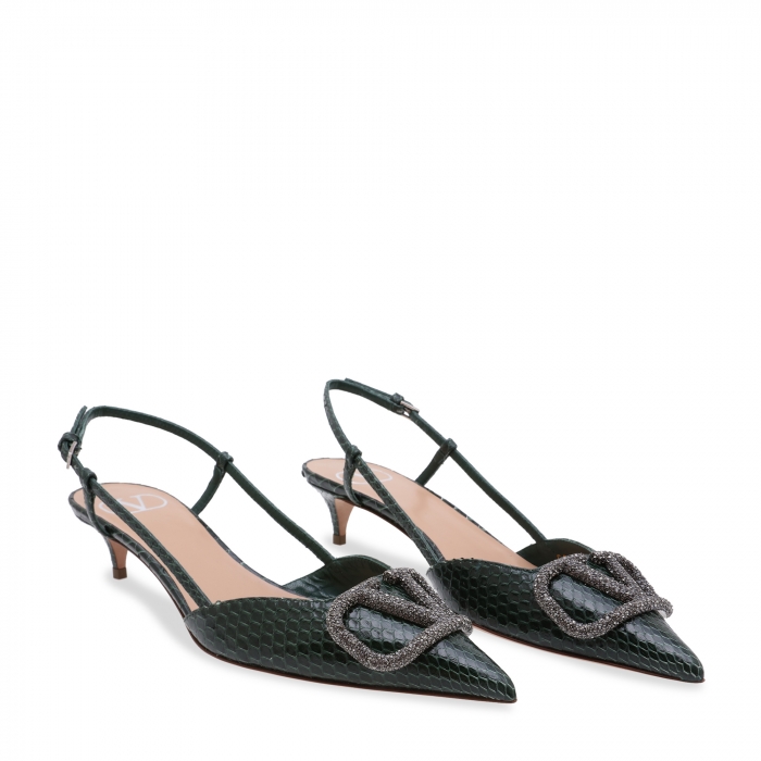 

Vlogo leather pumps, Green