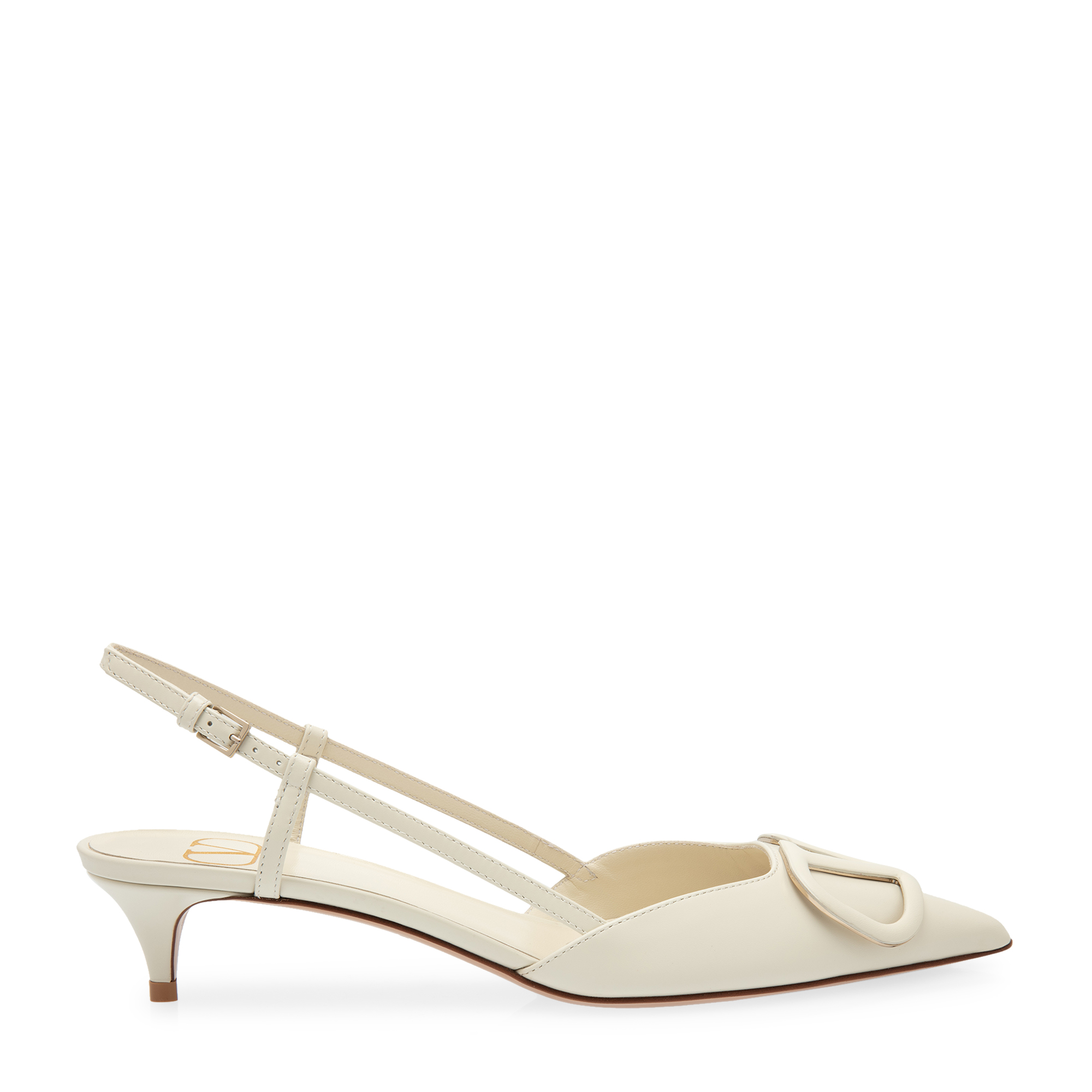 

Vlogo leather pumps, White