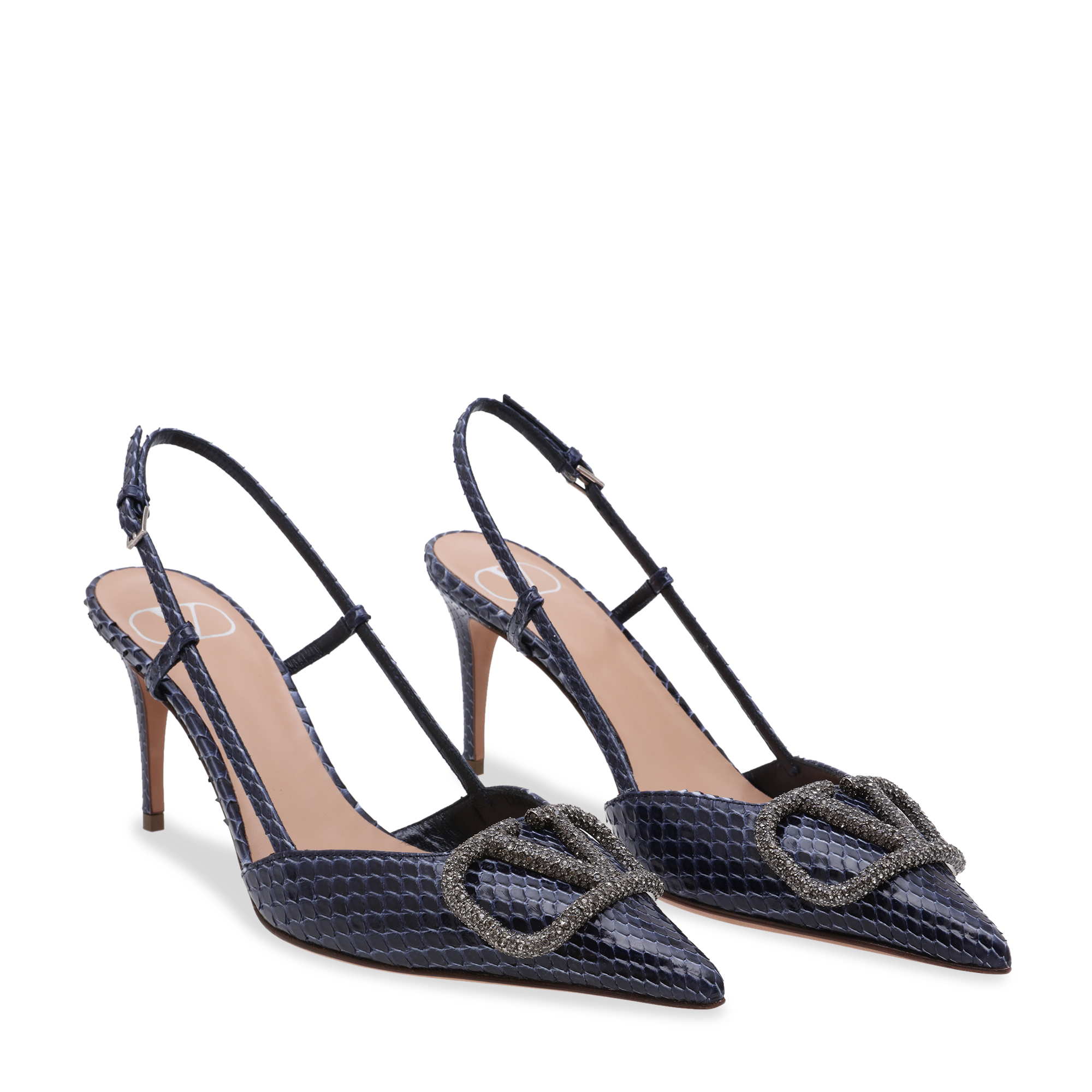 

VLogo leather pumps, Blue