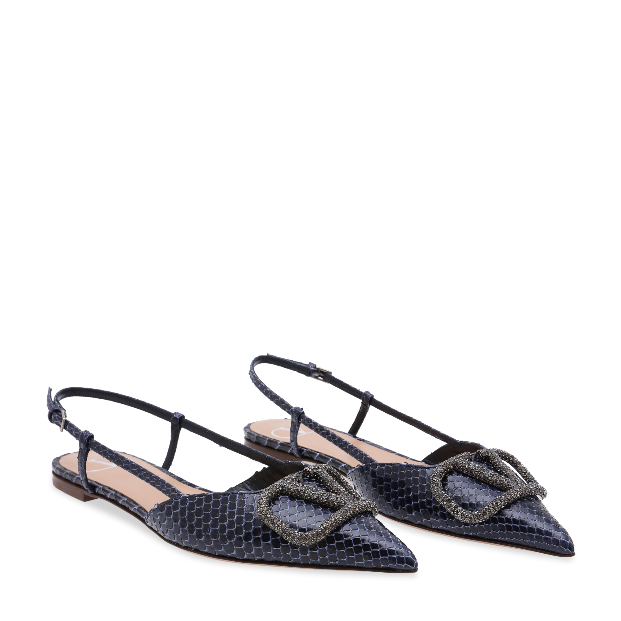 

Vlogo leather flats, Blue