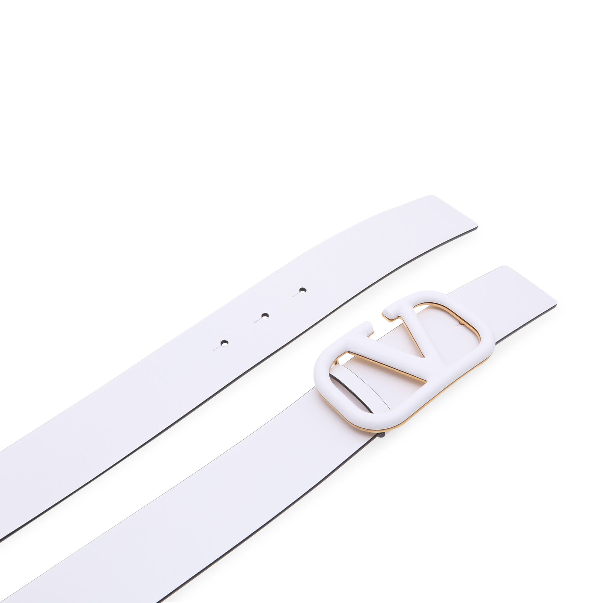 

Vlogo leather belt, White