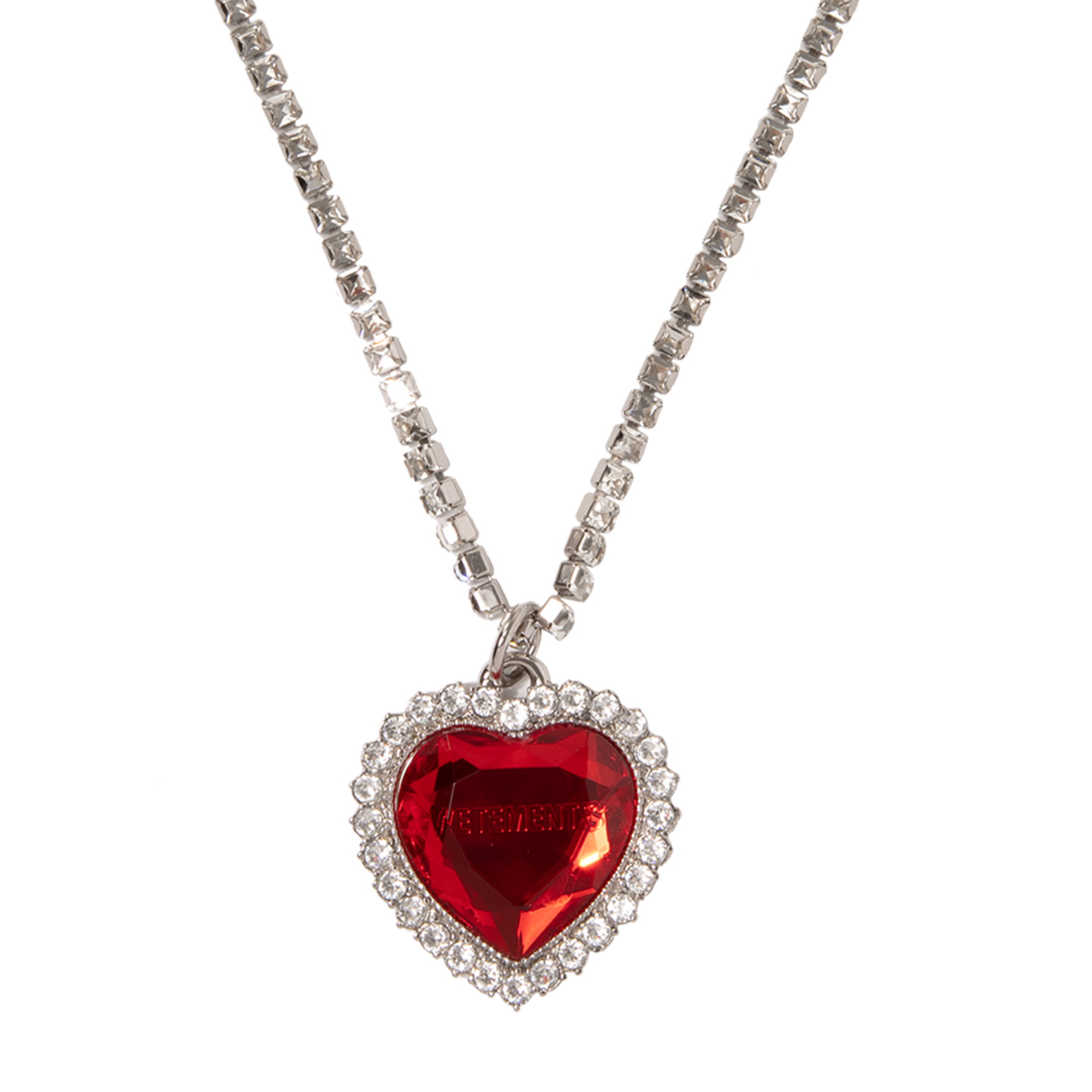 

Crystal heart necklace, Silver