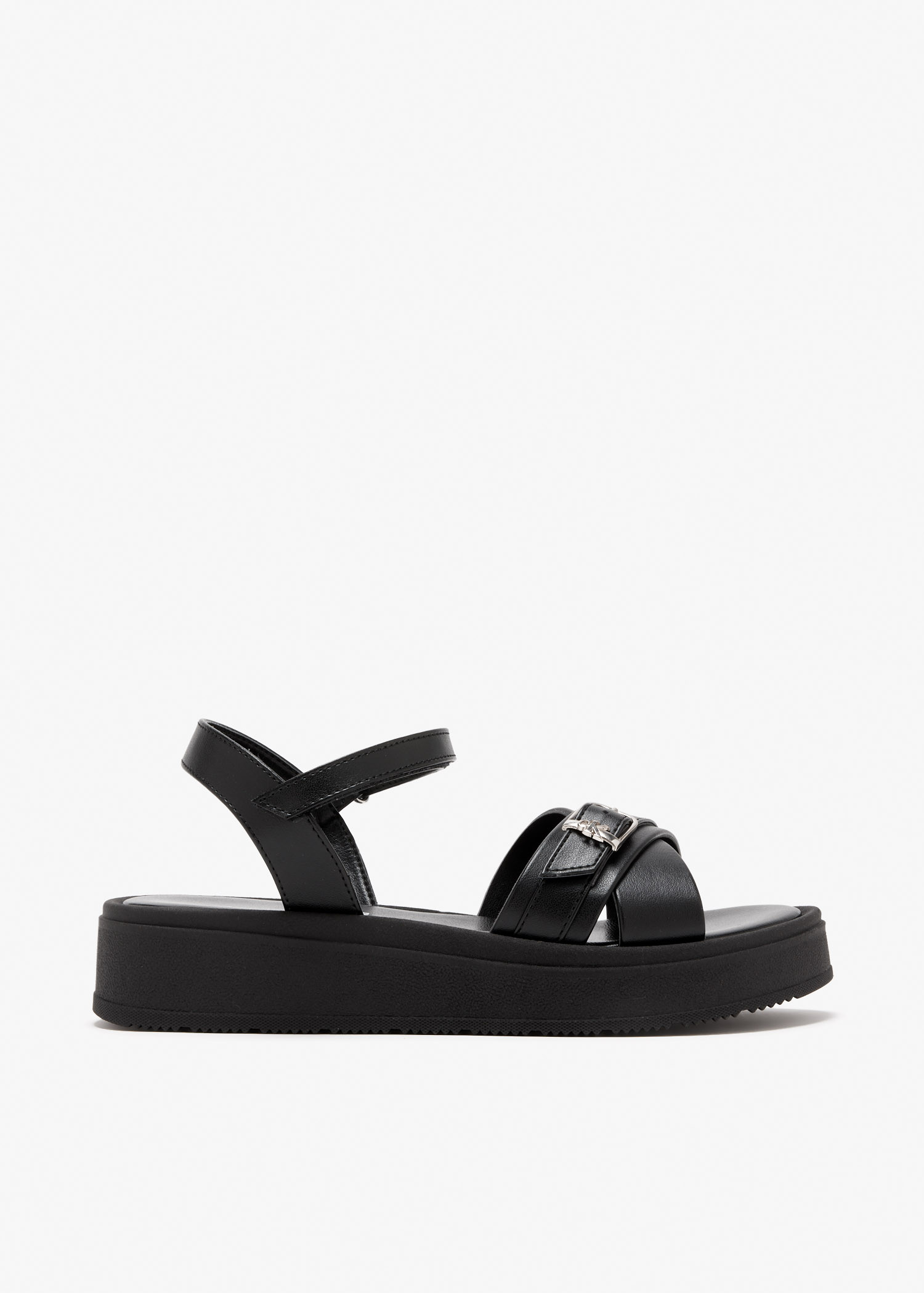 

1047 velcro sandals, Black