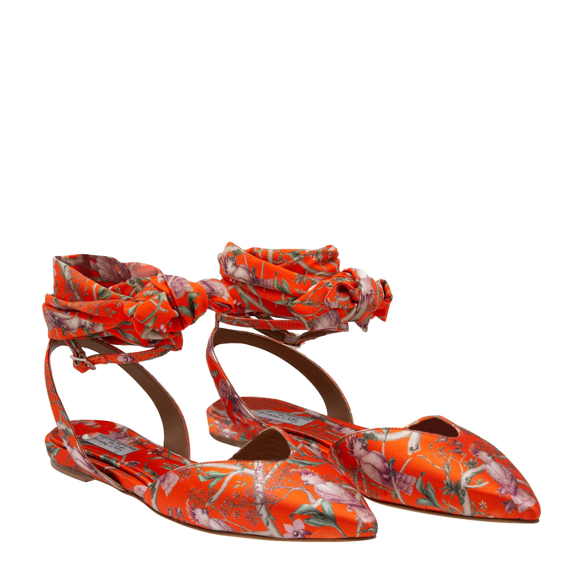 

Vera wrap flat mules, Orange