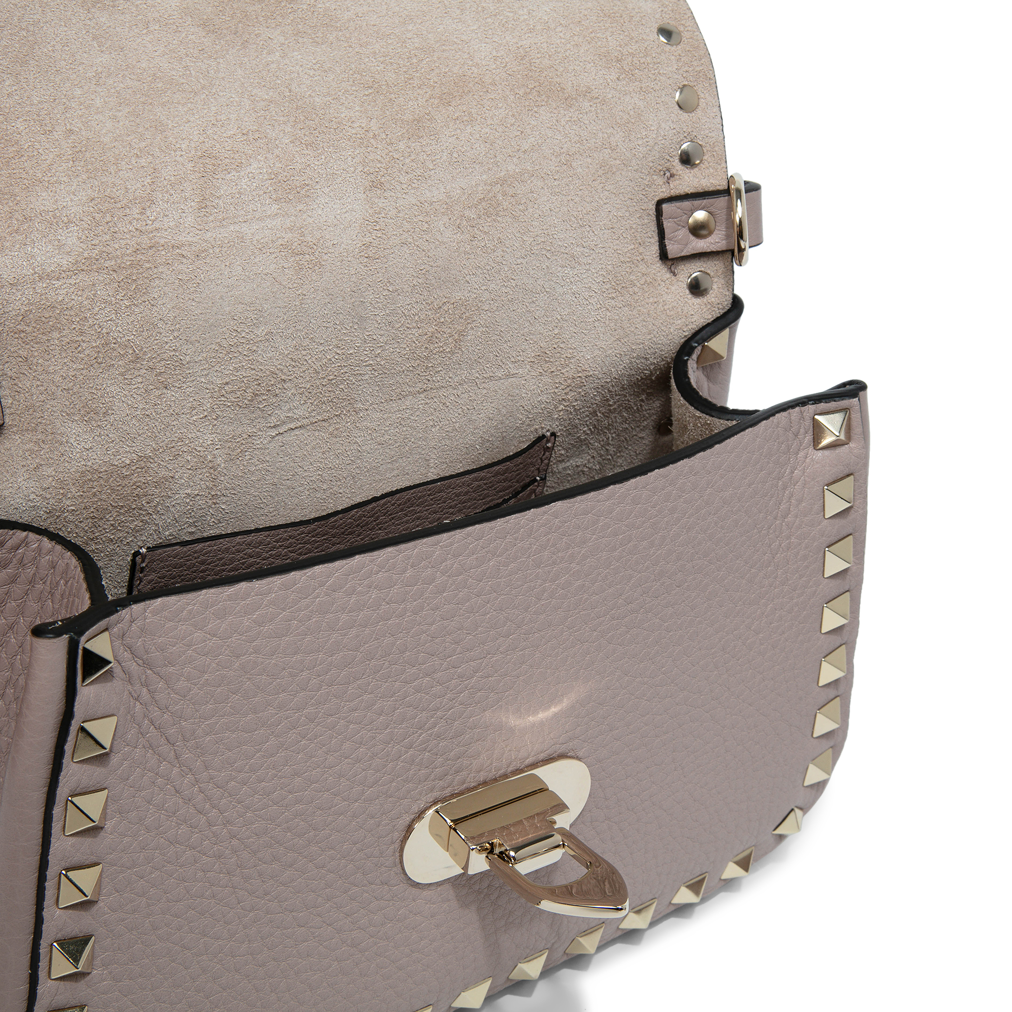 

Rockstud top handle bag, Neutral