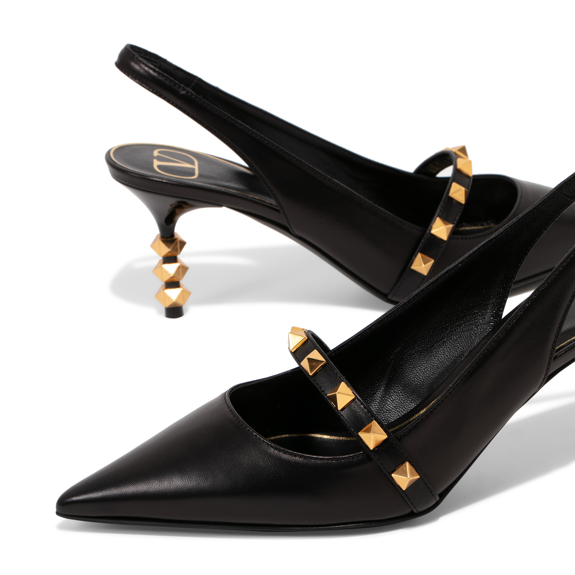 

Rockstud slingback pumps, Black