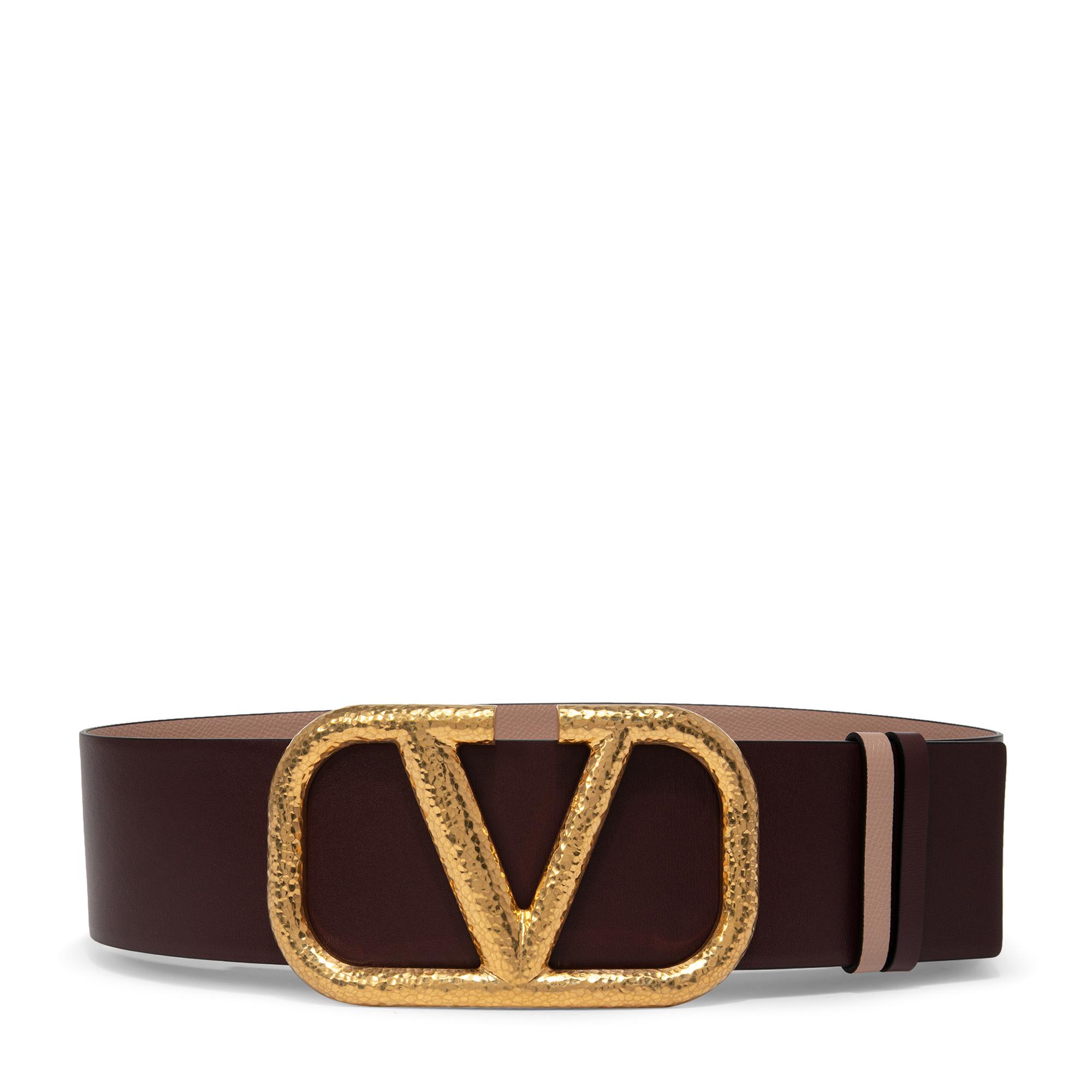 

VLOGO SIGNATURE BUCKLE BELT, Burgundy