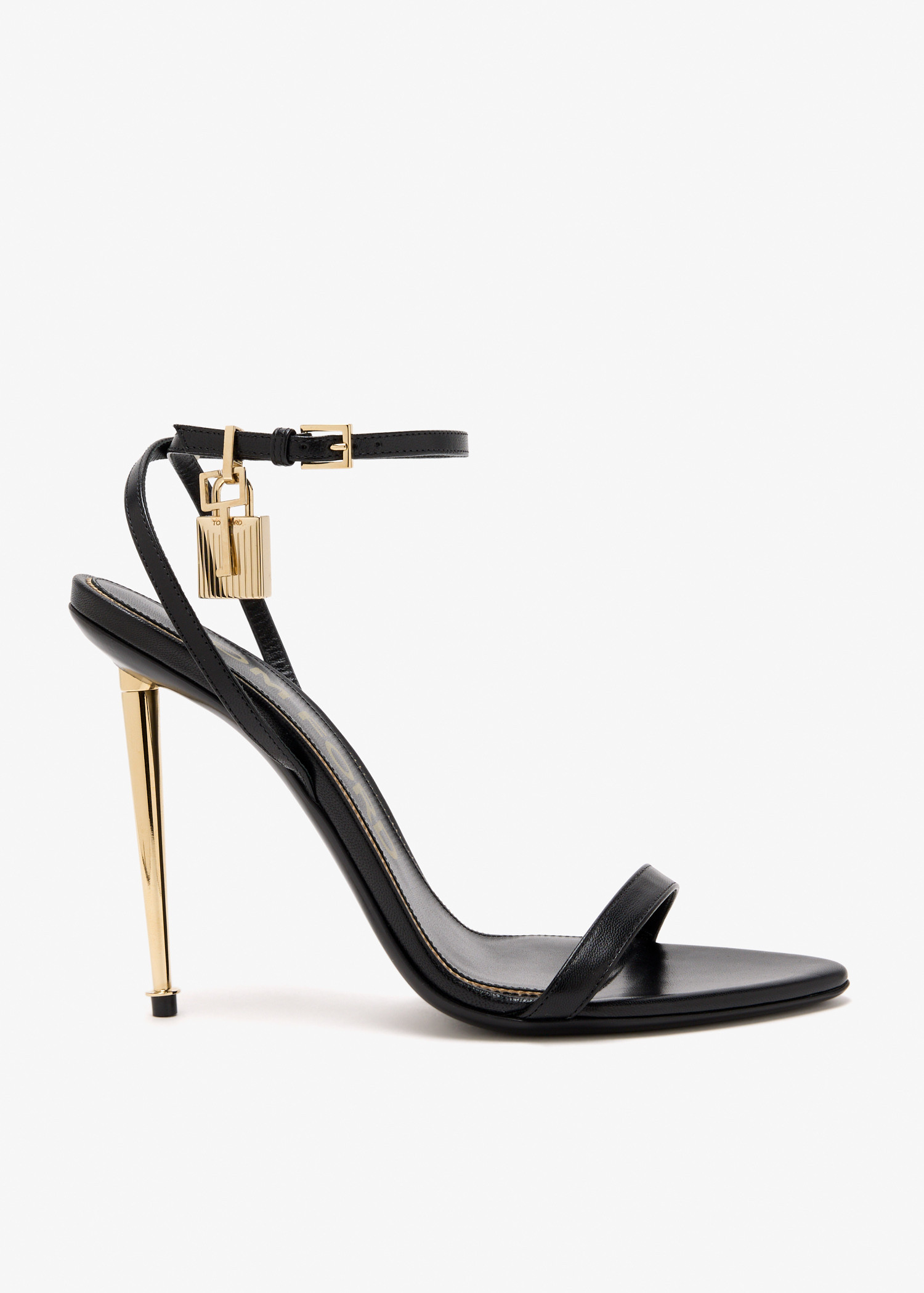 

Padlock naked sandals, Black