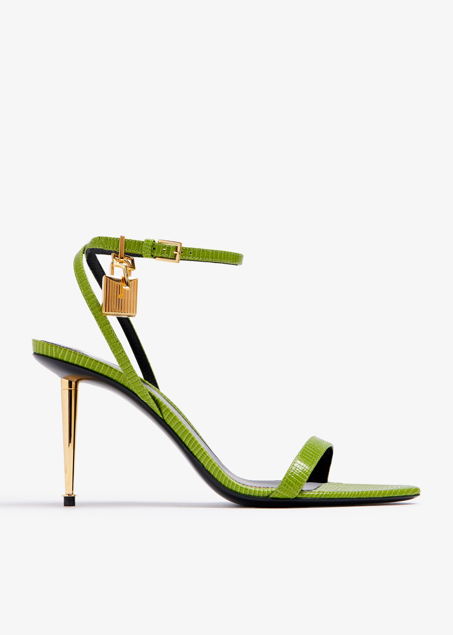 

Padlock naked sandals, Green