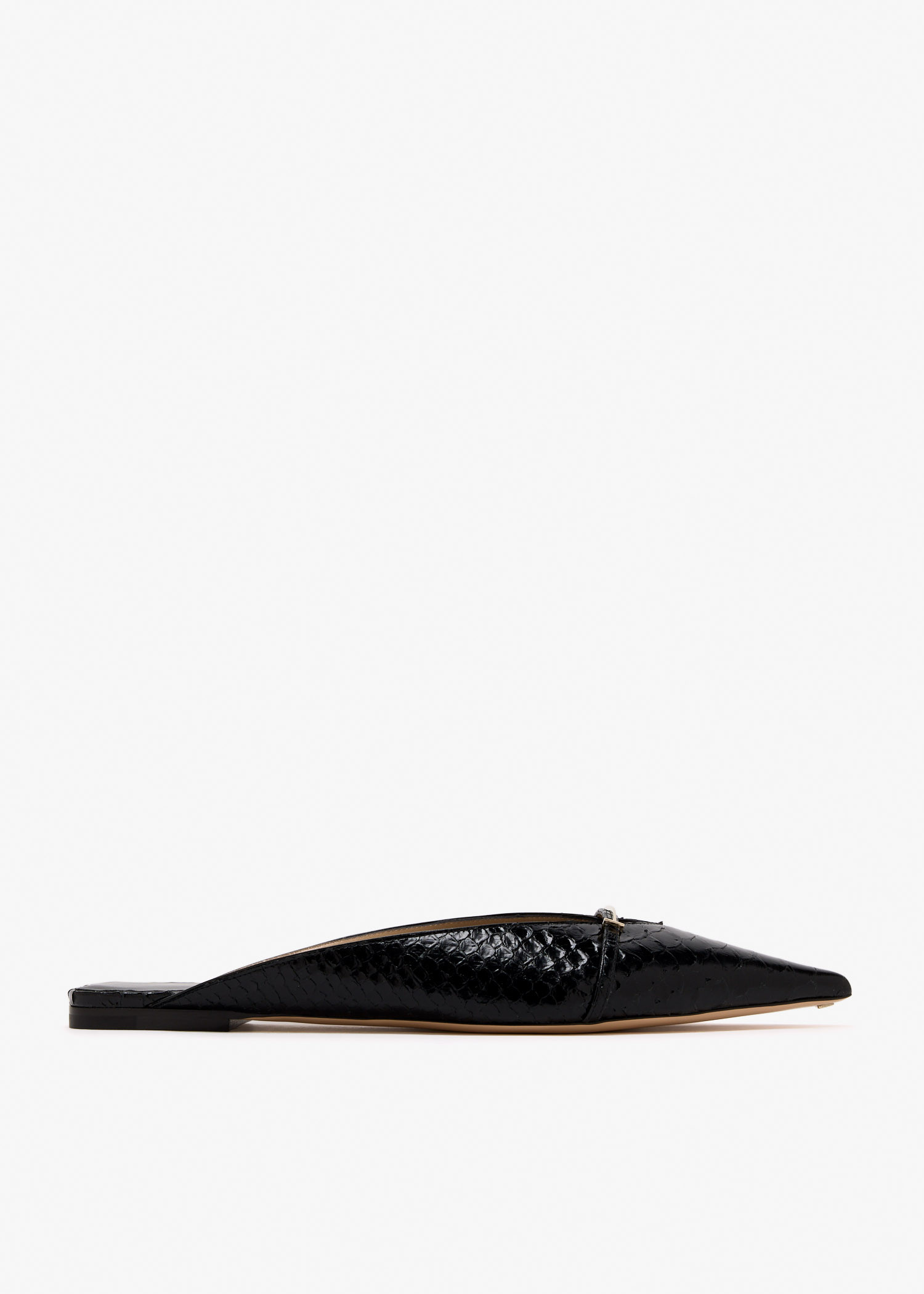 

Python-embossed mules, Black