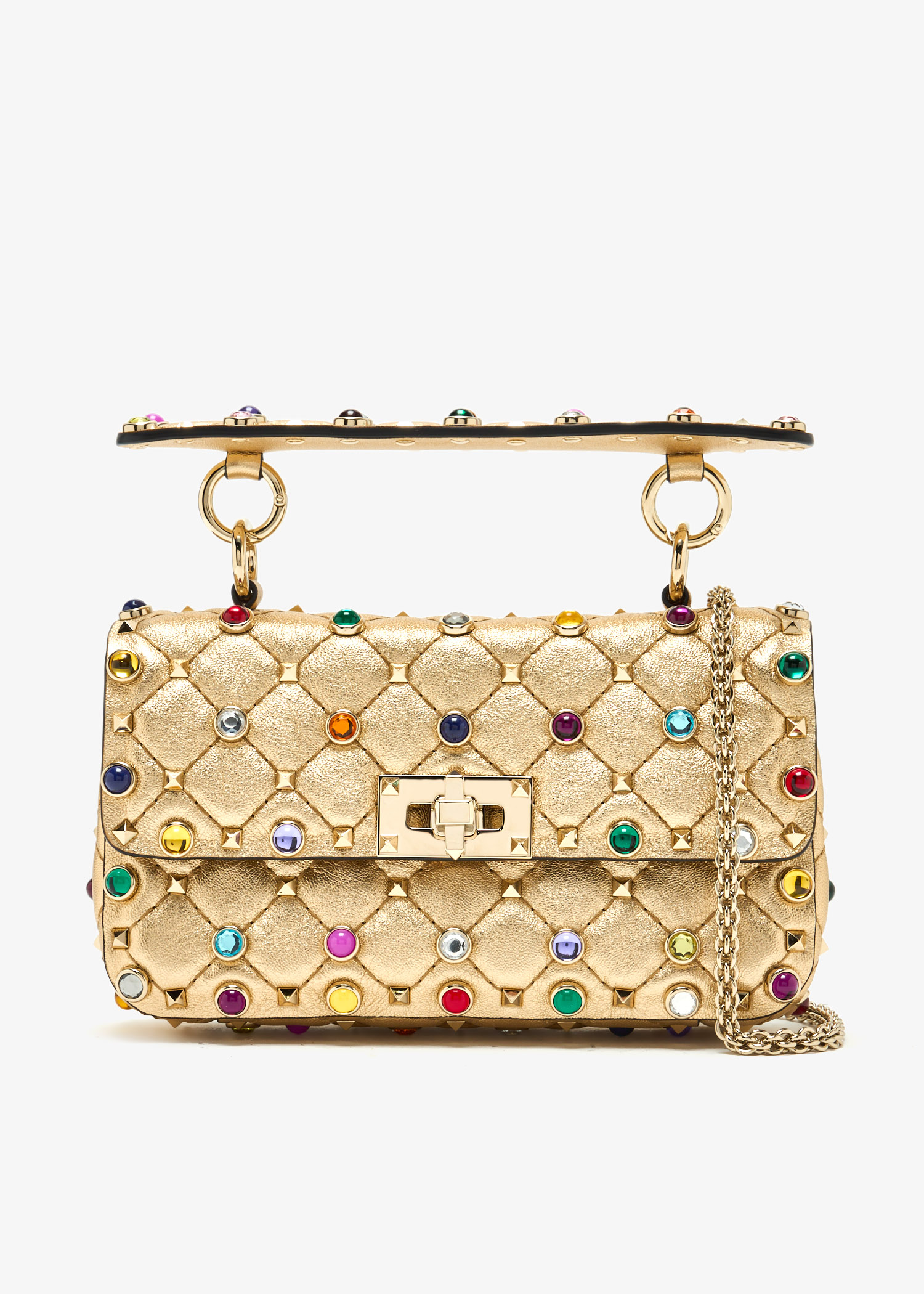 

Rockstud Spike small shoulder bag, Gold