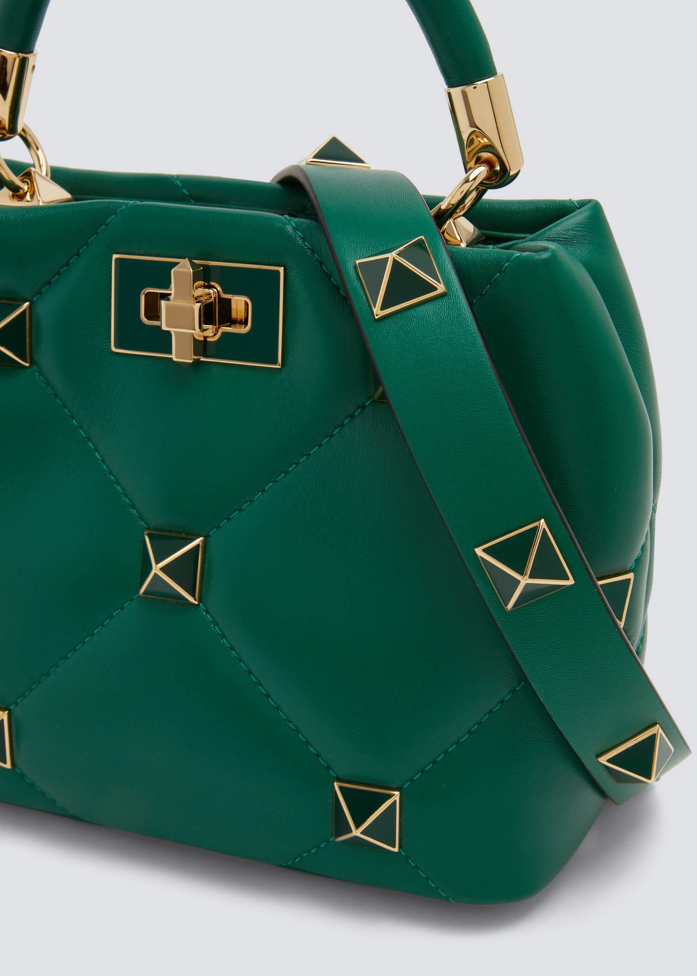 

Roman Stud small top-handle bag, Green