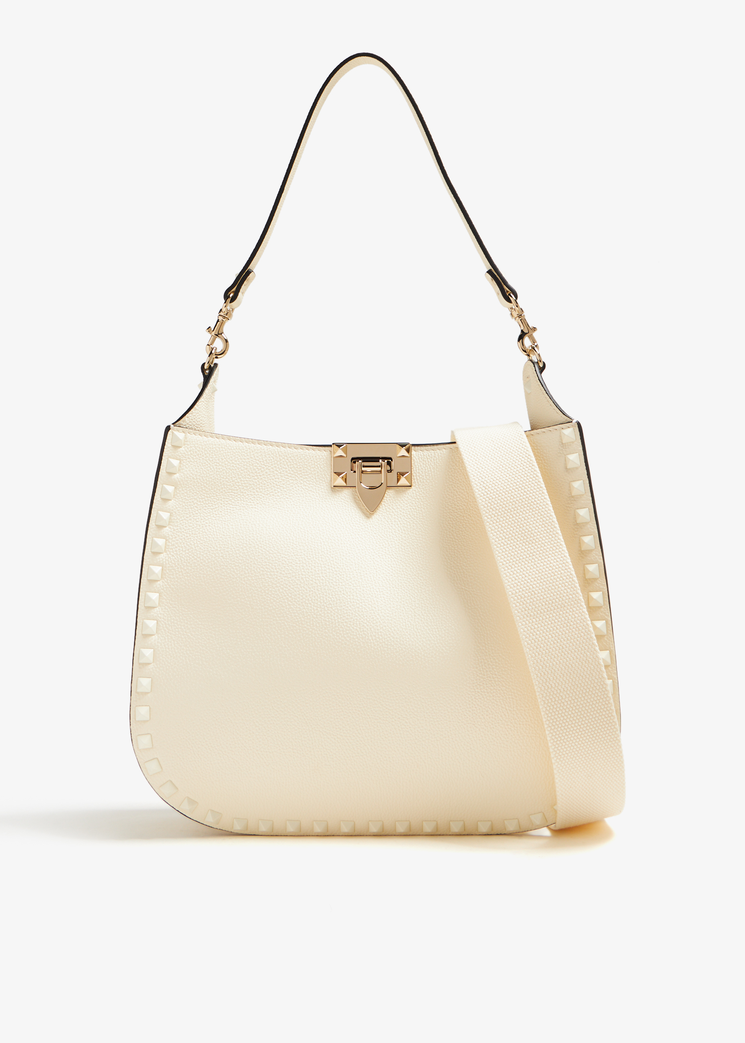 

Rockstud hobo bag, White