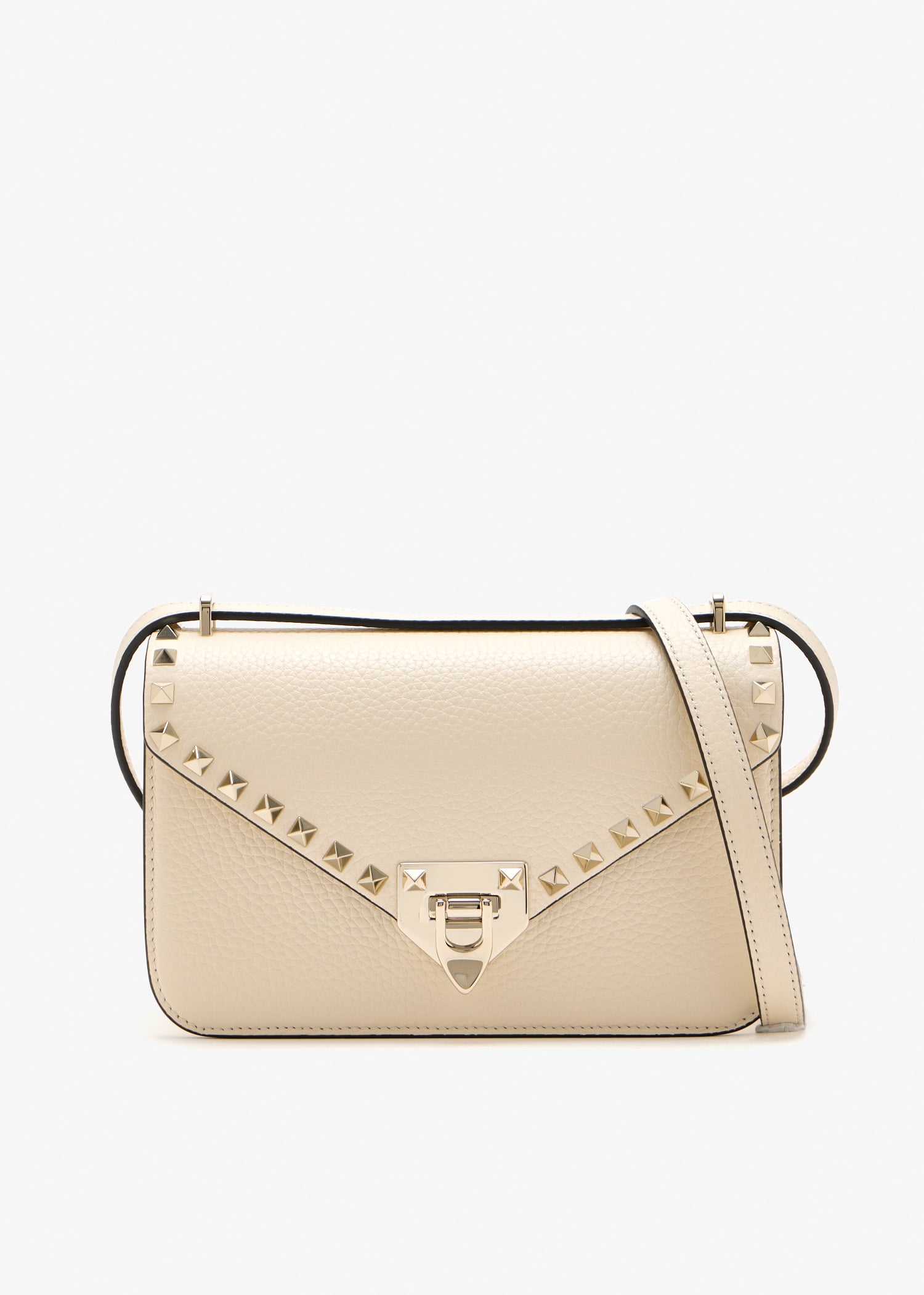 

Rockstud small crossbody bag, Cream