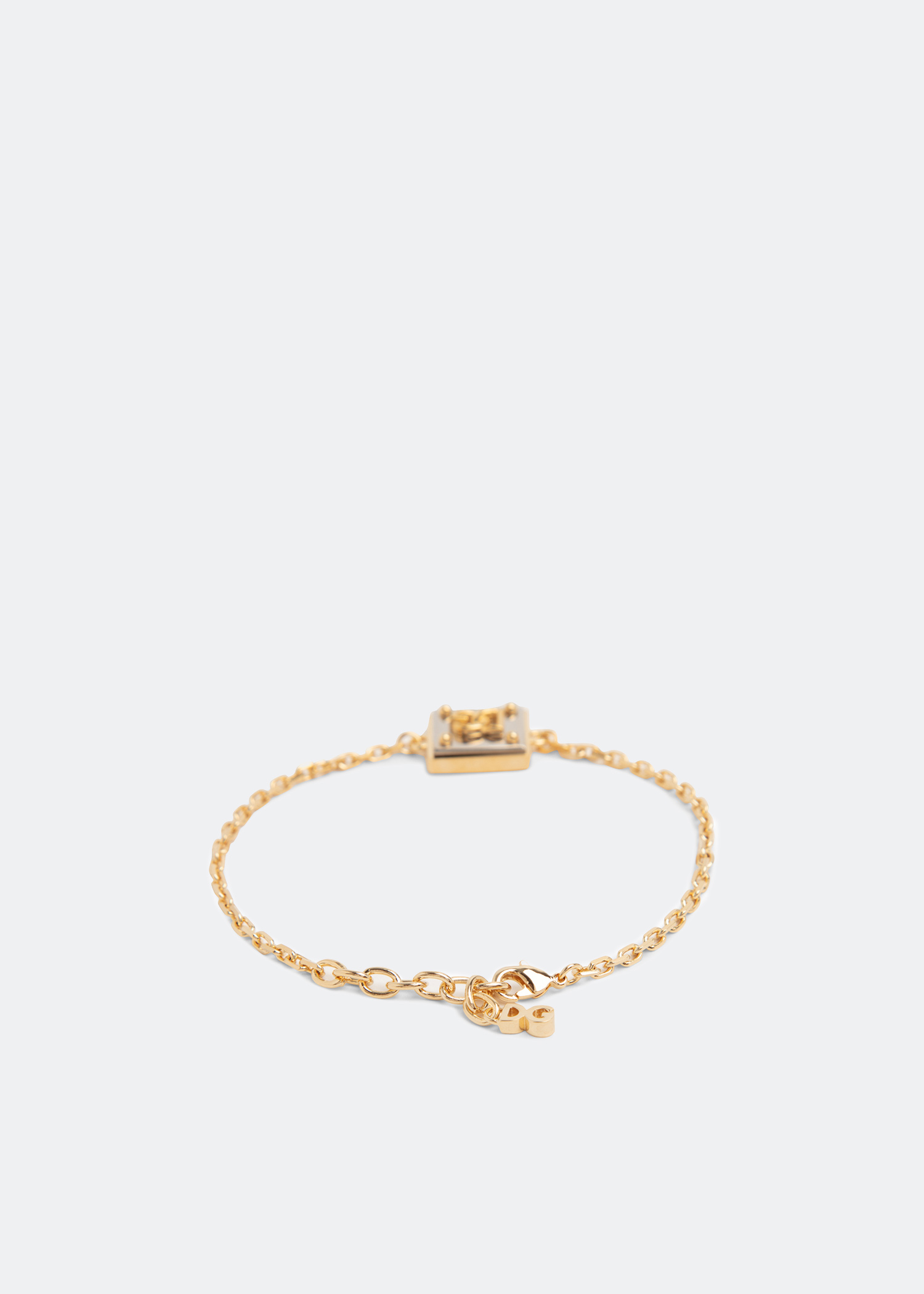 

Logo plate charm bracelet, Gold