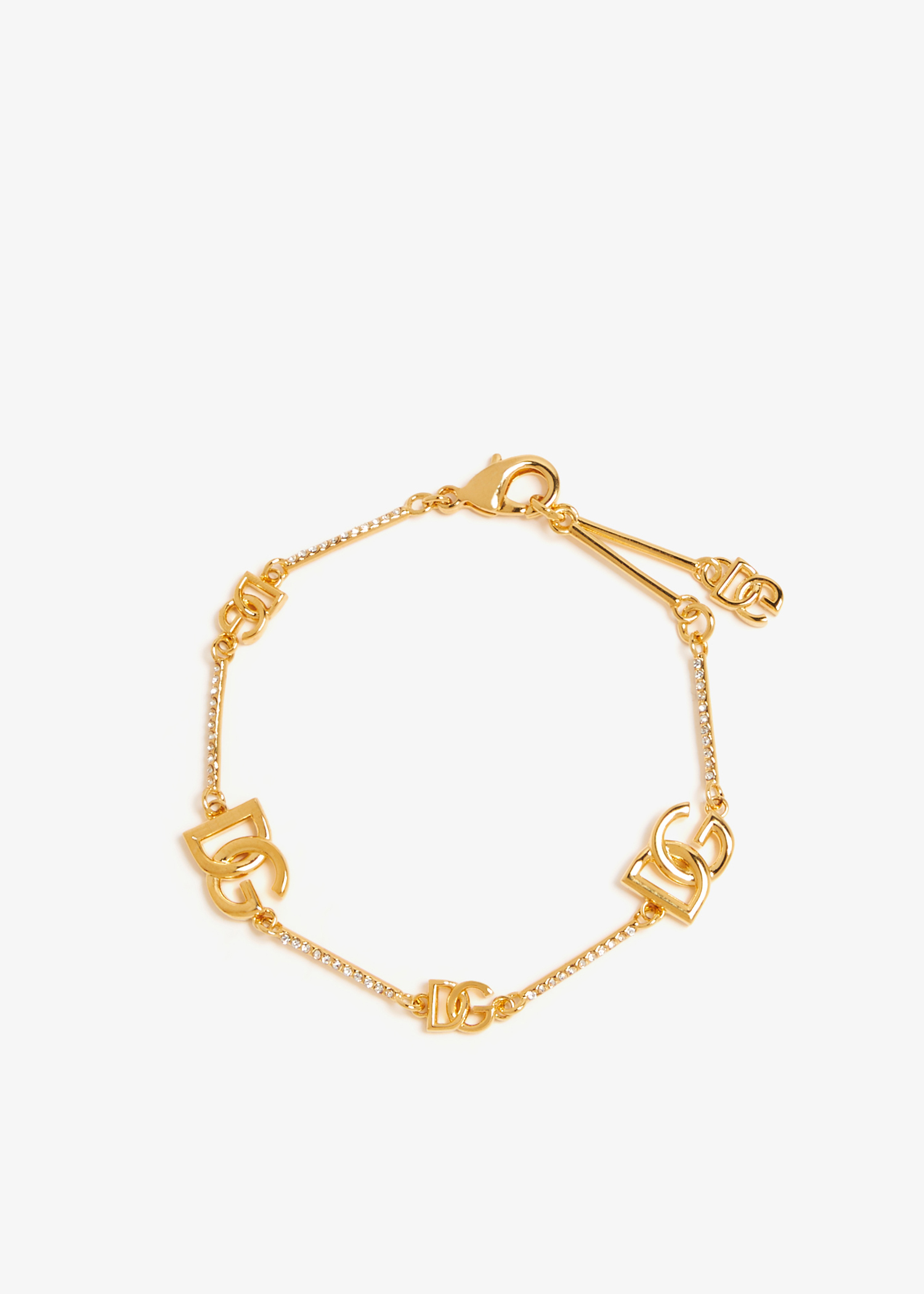 

DG logo rhinestone bracelet, Gold