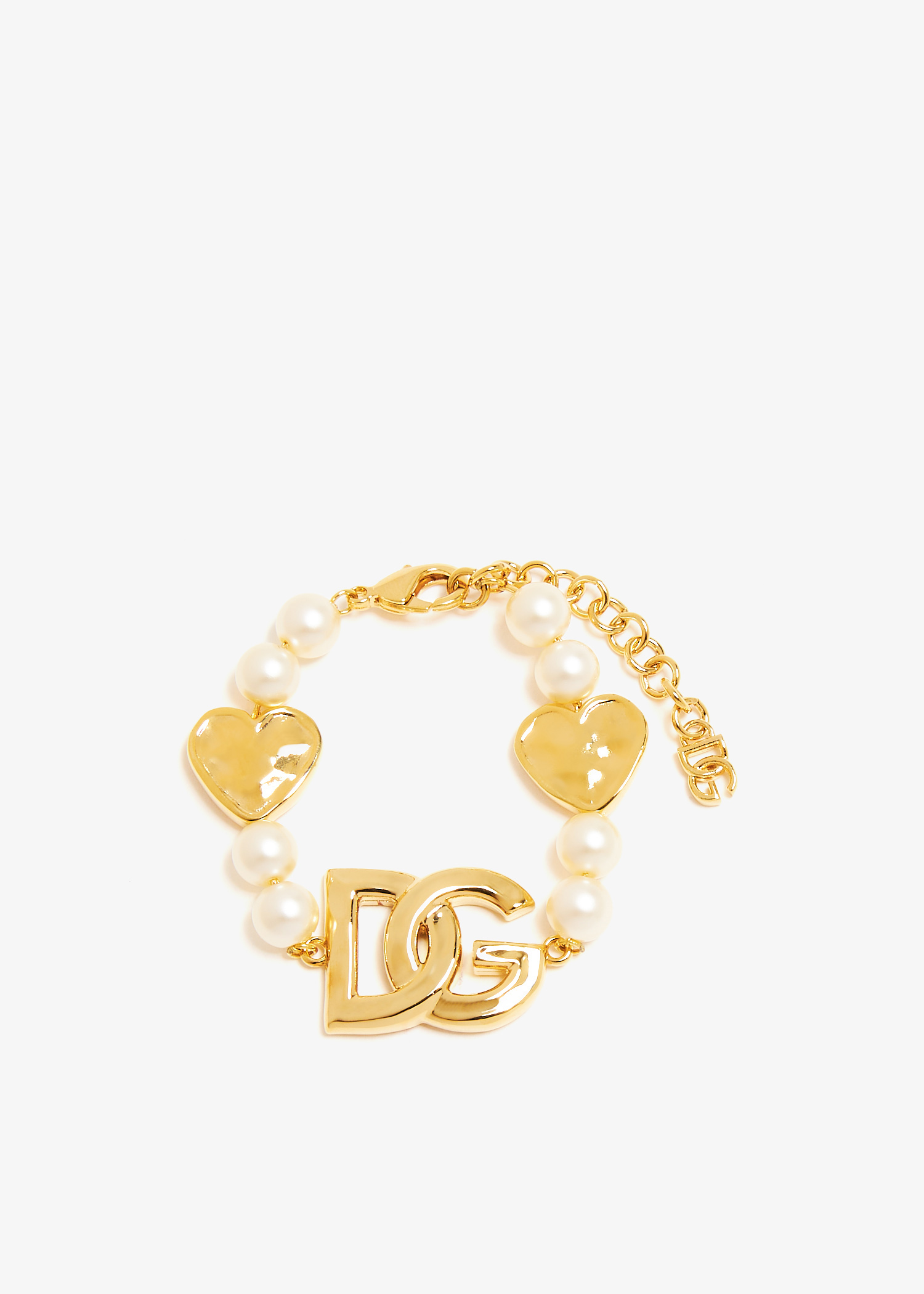 

DG Heart pearl bracelet, Gold