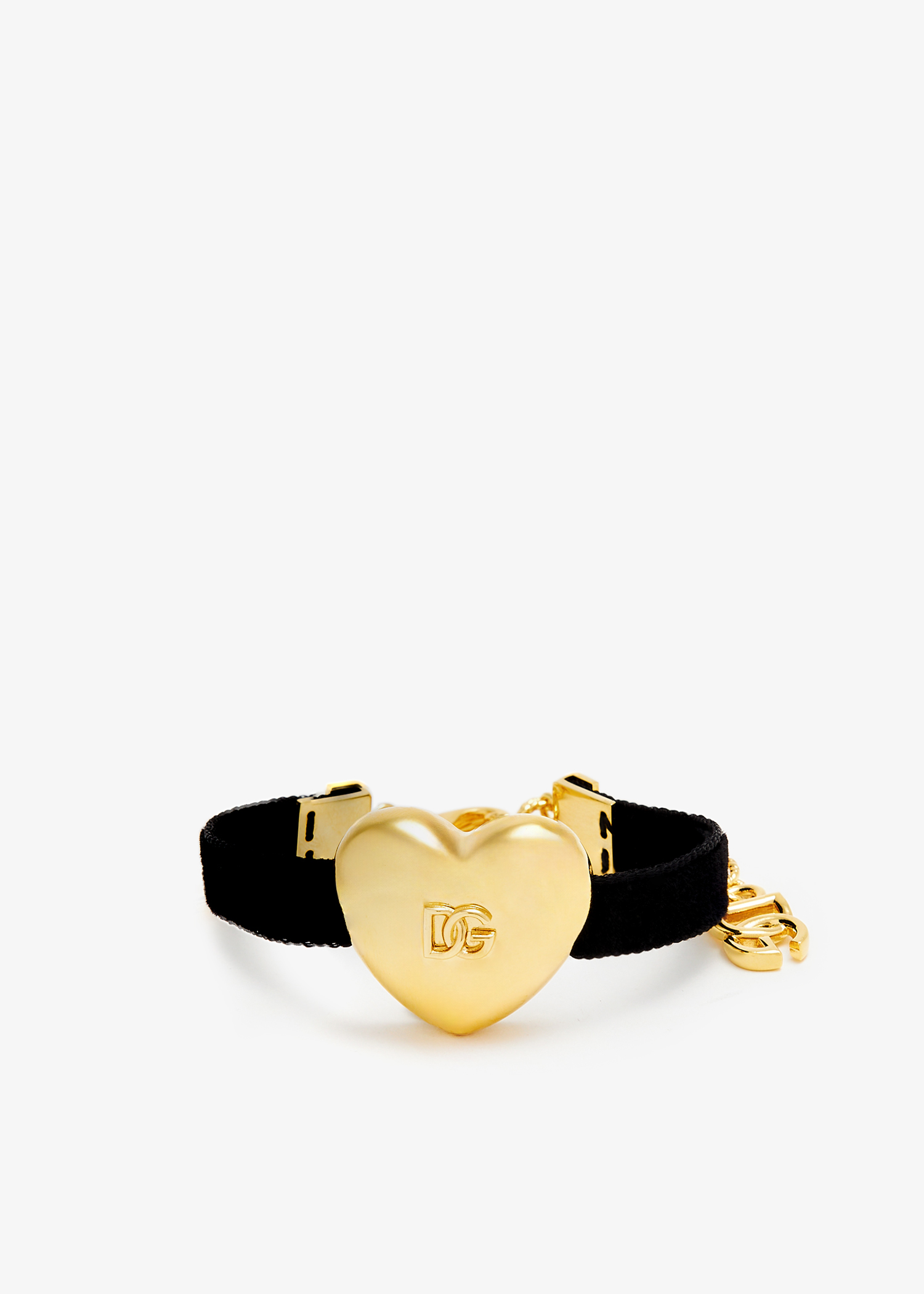 

DG heart velvet bracelet, Black