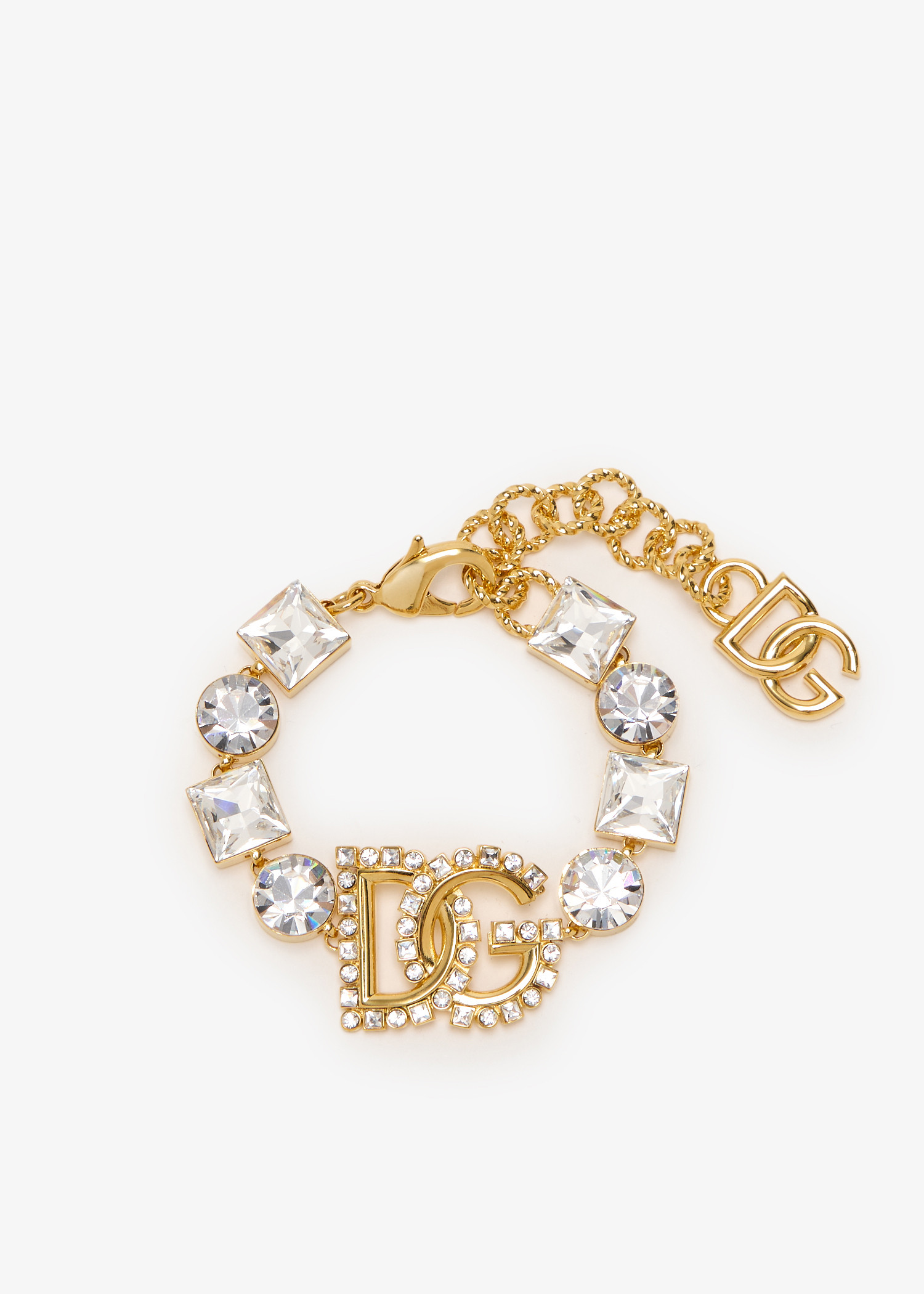 

DG logo rhinestones bracelet, Gold